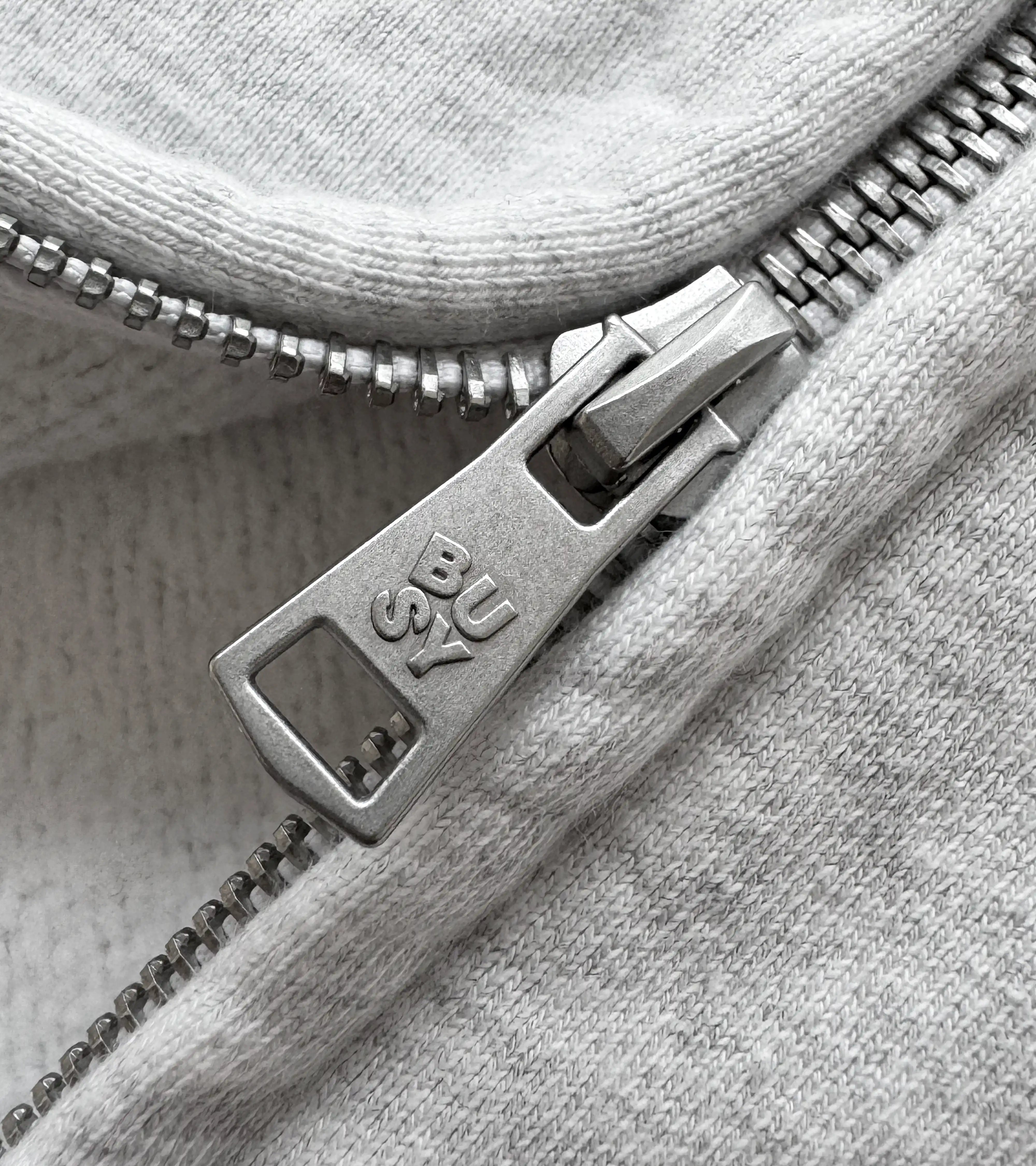 Spellout All Over Zip Hoodie - Ash Grey