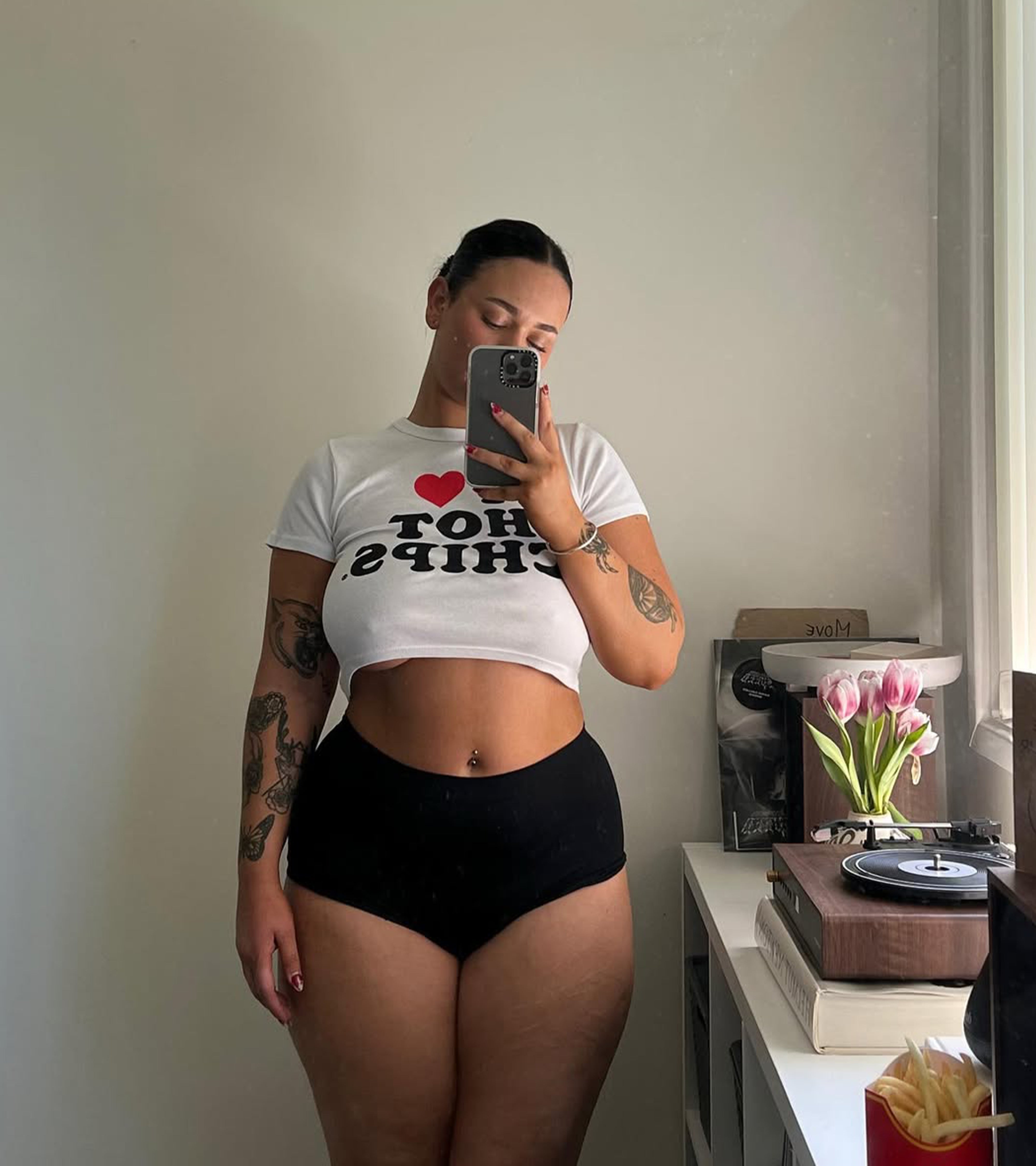 I Love Hot Chips Baby Tee - White