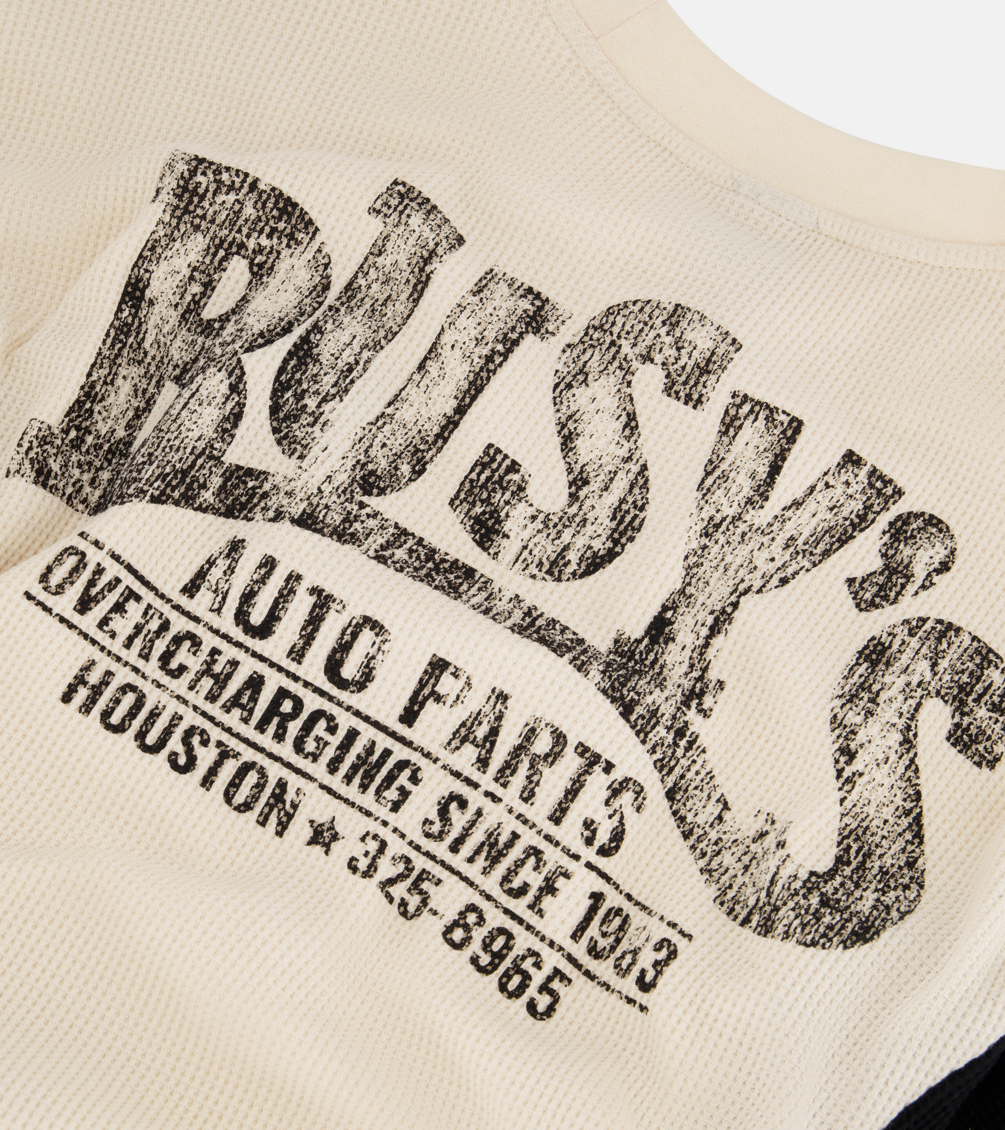 Auto Parts Waffle Long Sleeve - Natural/Black