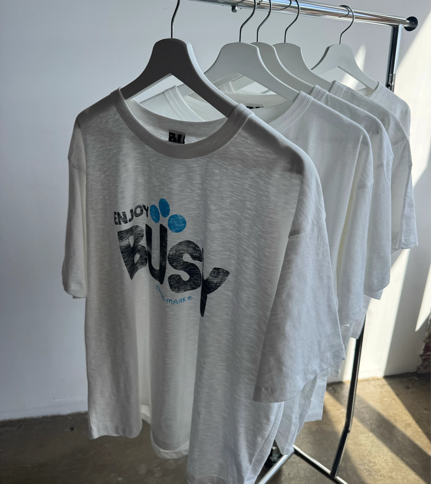 Enjoy Busy Slub T-Shirt - White
