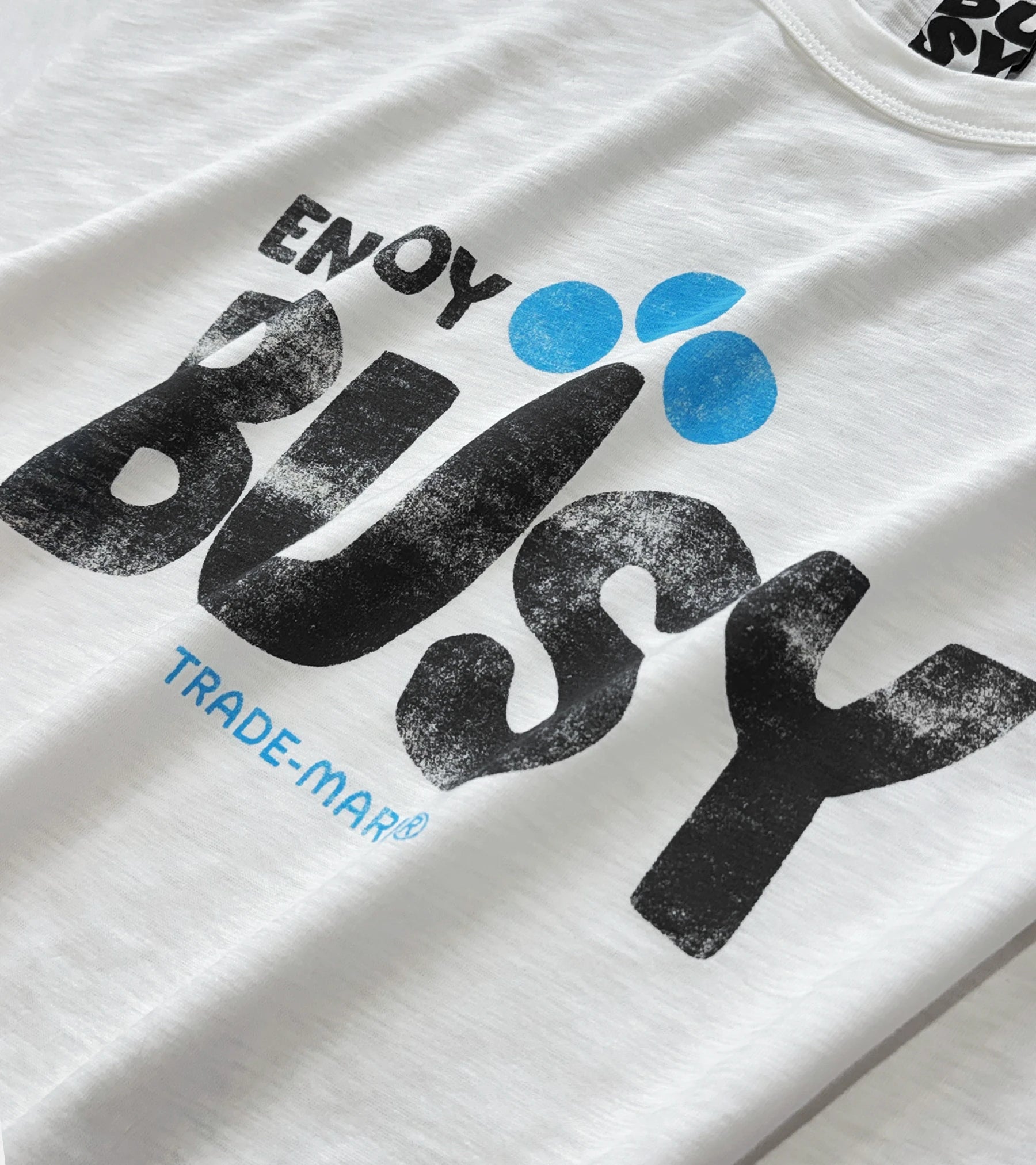 Enjoy Busy Slub T-Shirt - White
