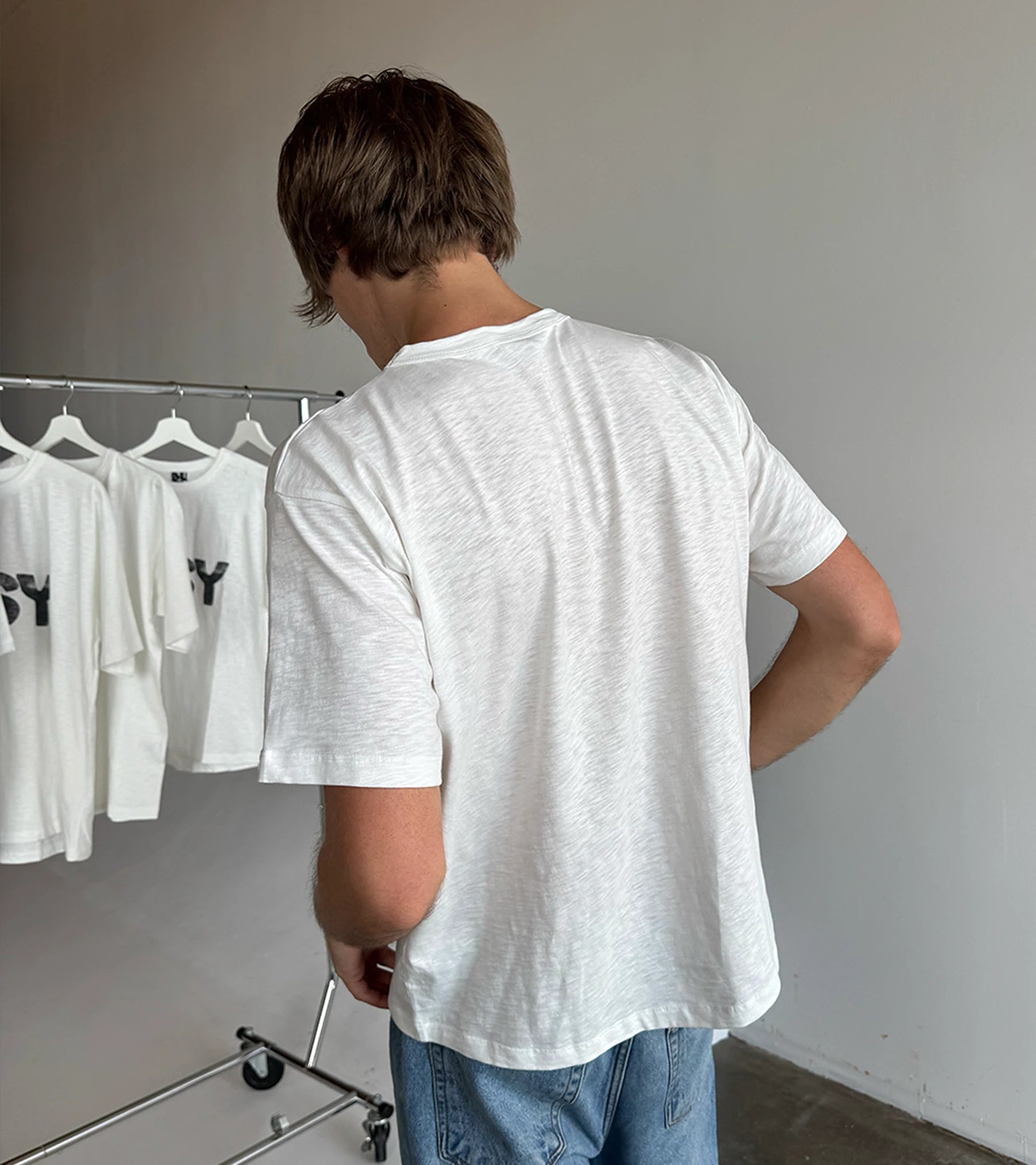 Enjoy Busy Slub T-Shirt - White