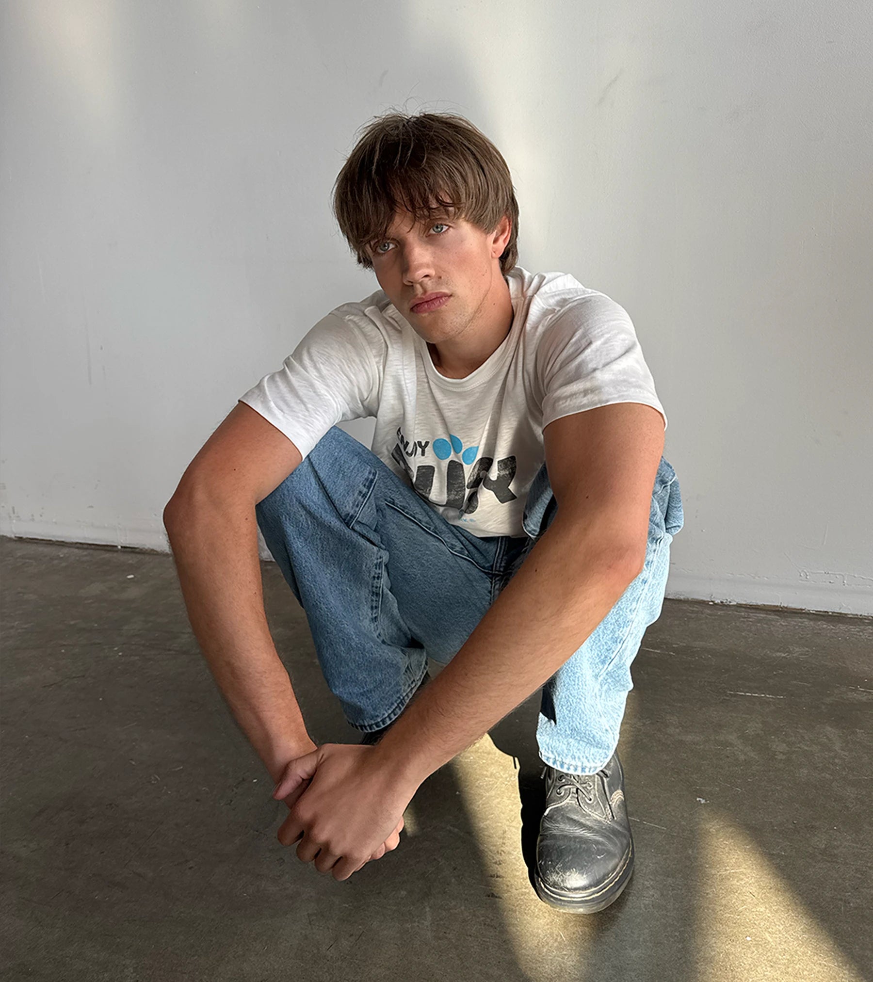 Enjoy Busy Slub T-Shirt - White