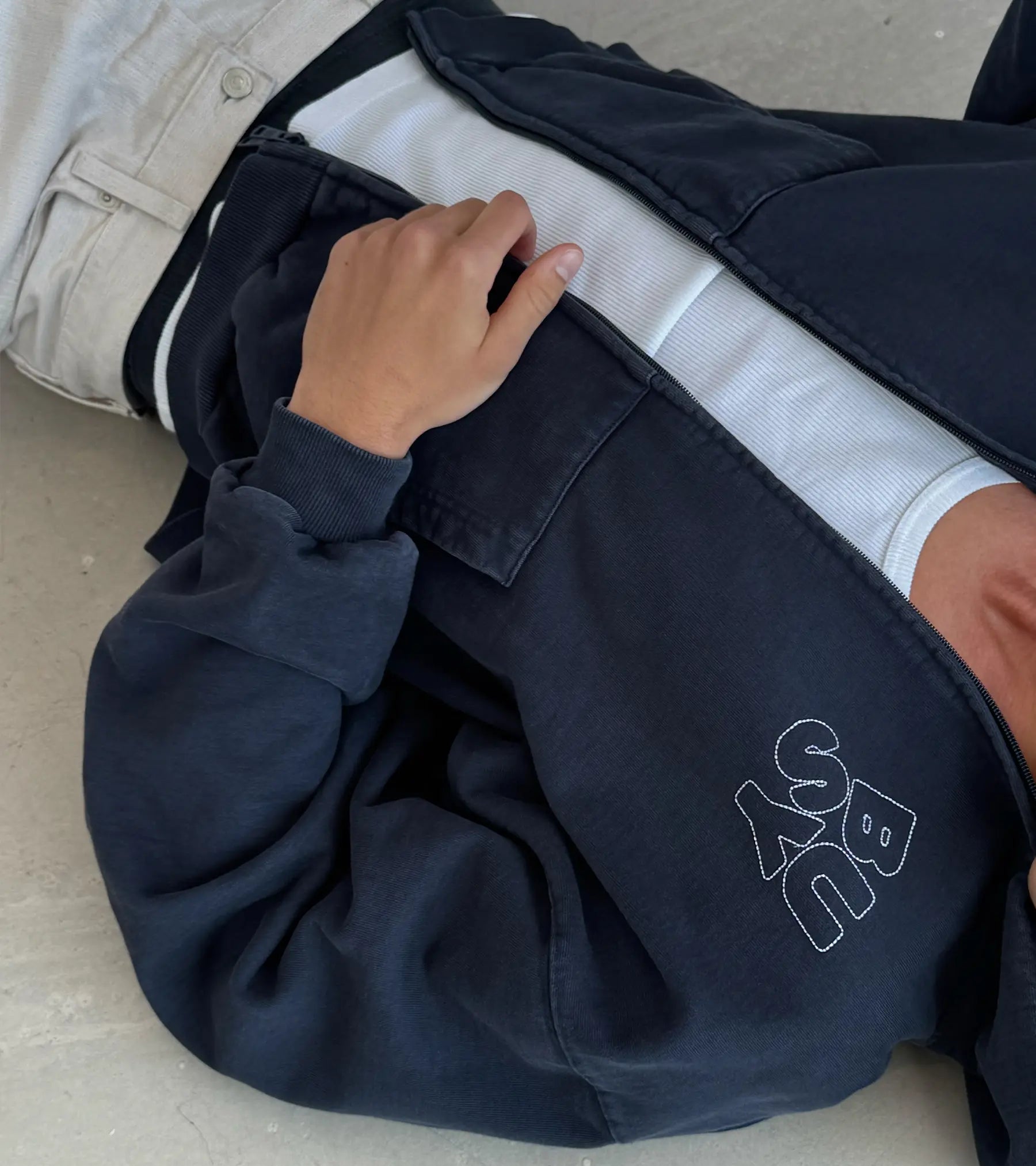 Heritage Zip Hoodie - Washed Navy