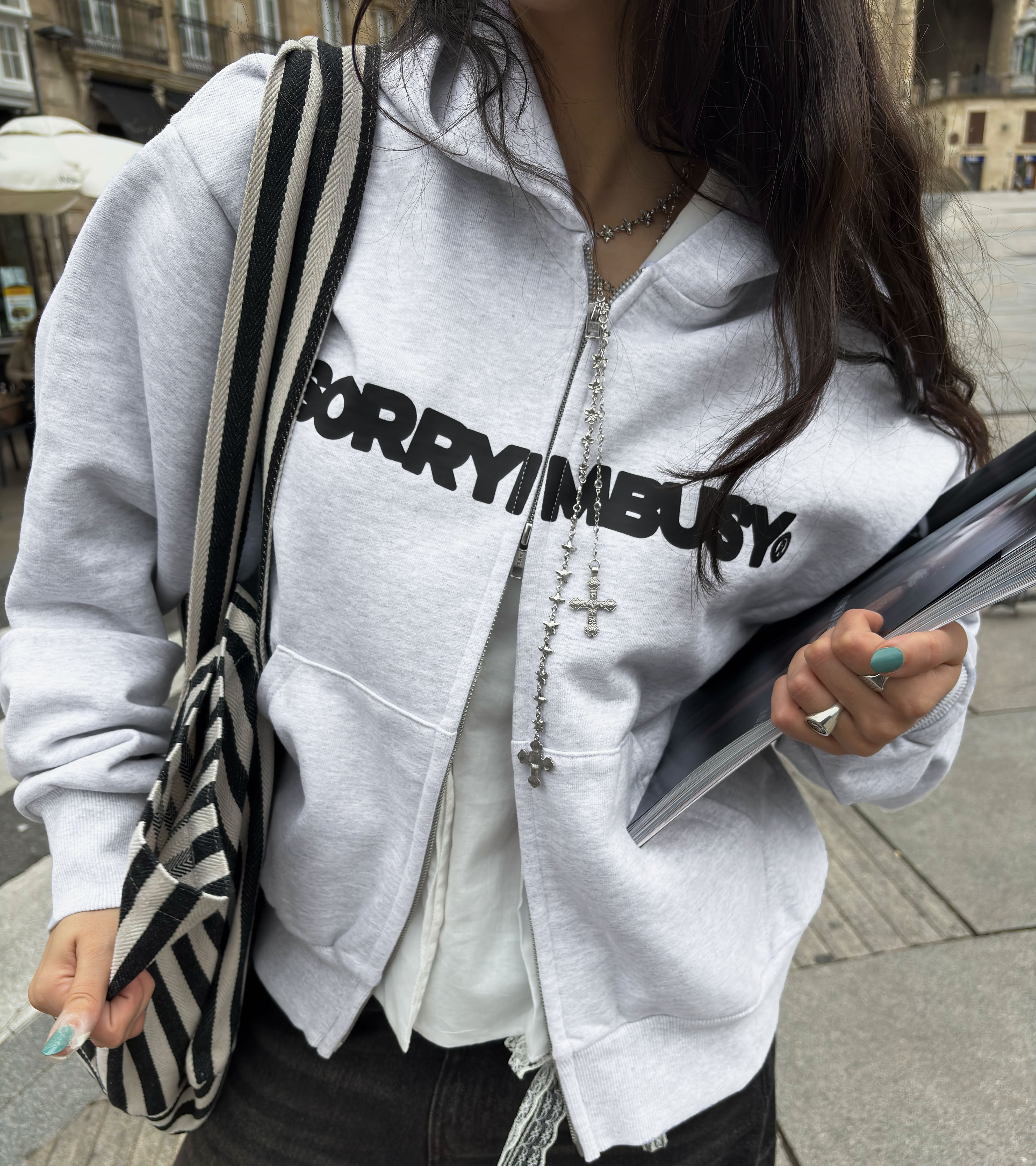 Scramble Zip Hoodie - Ash Grey