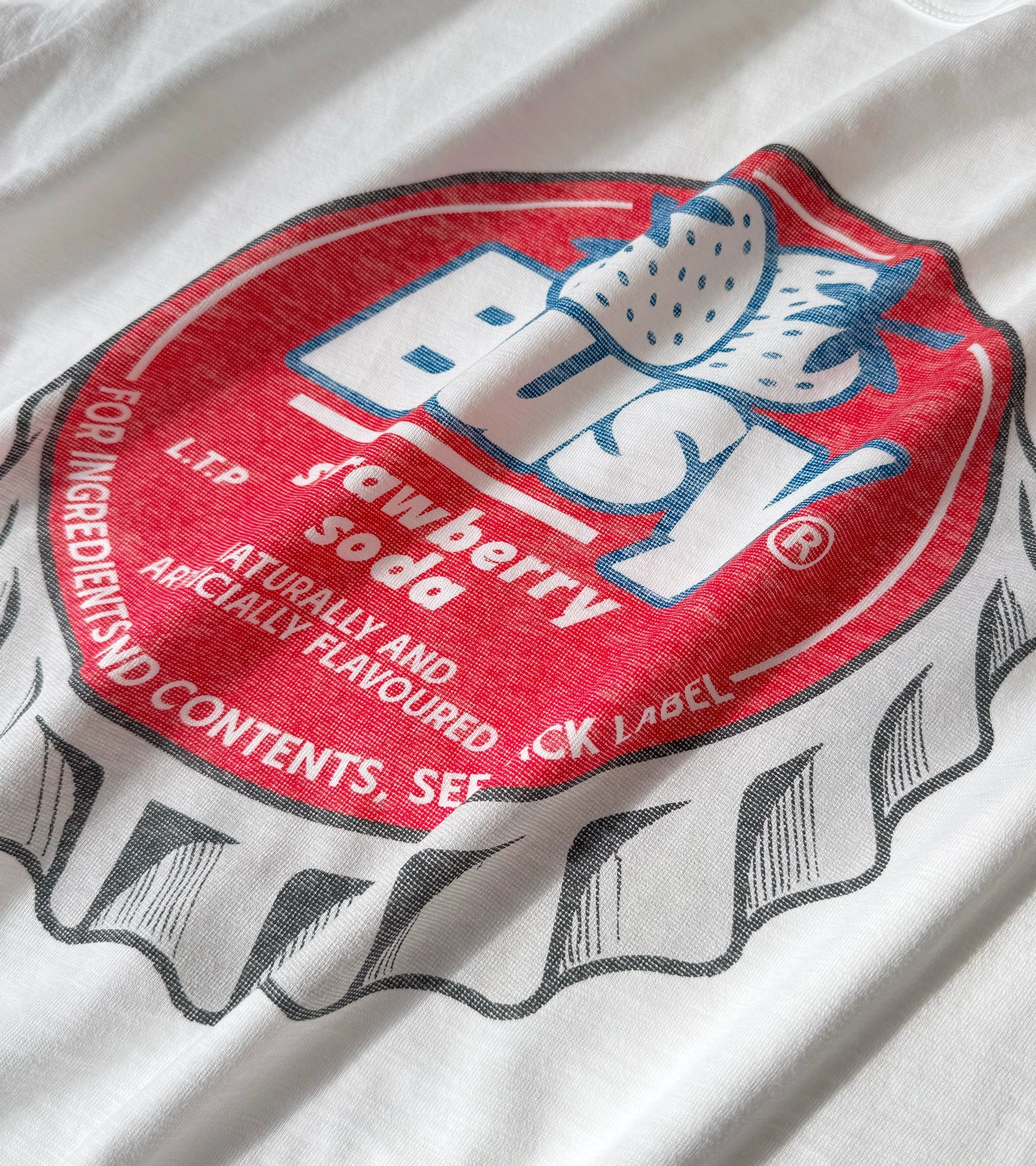 Strawberry Soda Slub T-Shirt - White