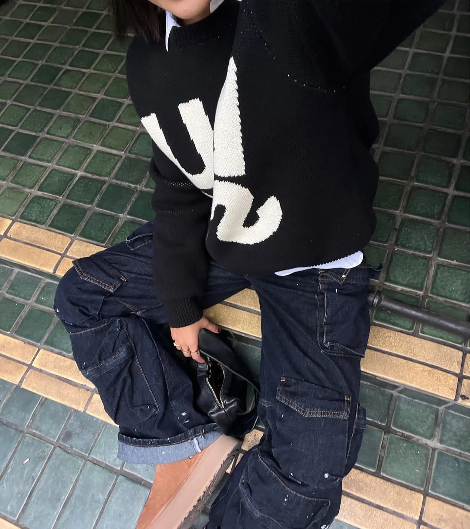 Spellout Knit - Black