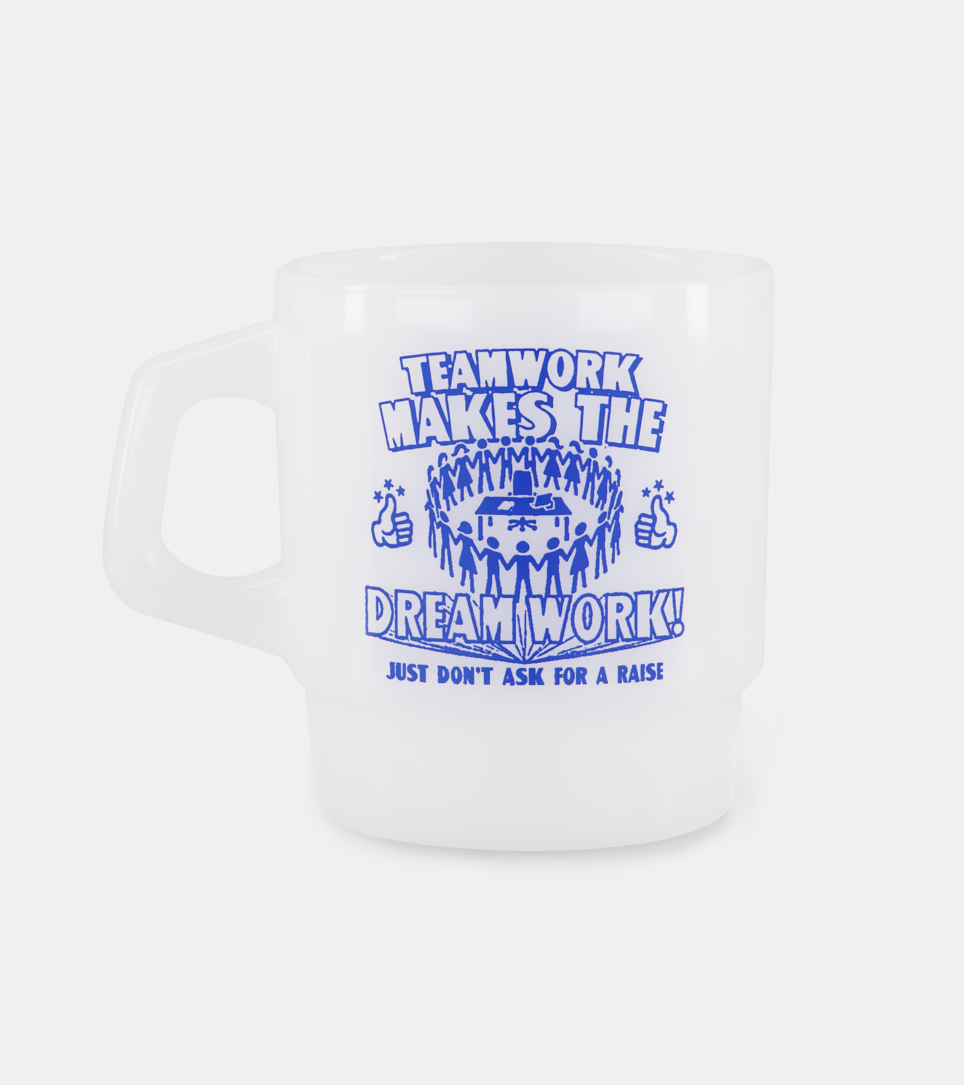 Teamwork Milk Glass Mug