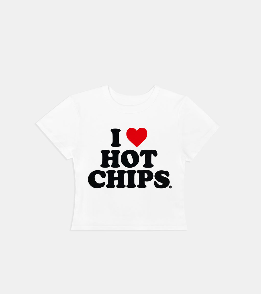 I Love Hot Chips Baby Tee White