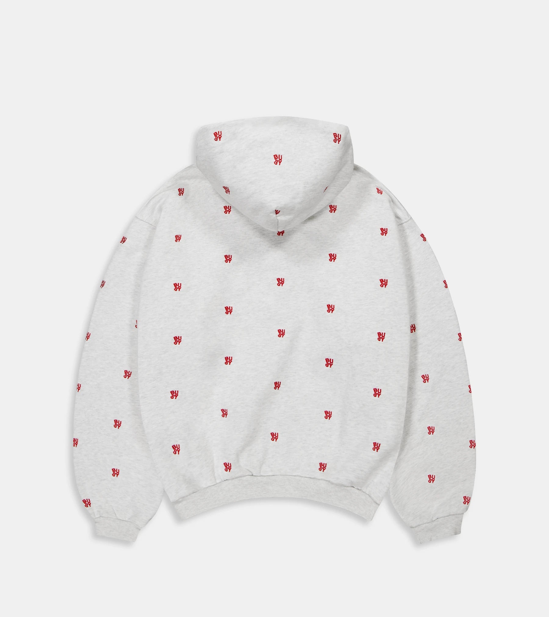 Spellout All Over Zip Hoodie - Ash Grey