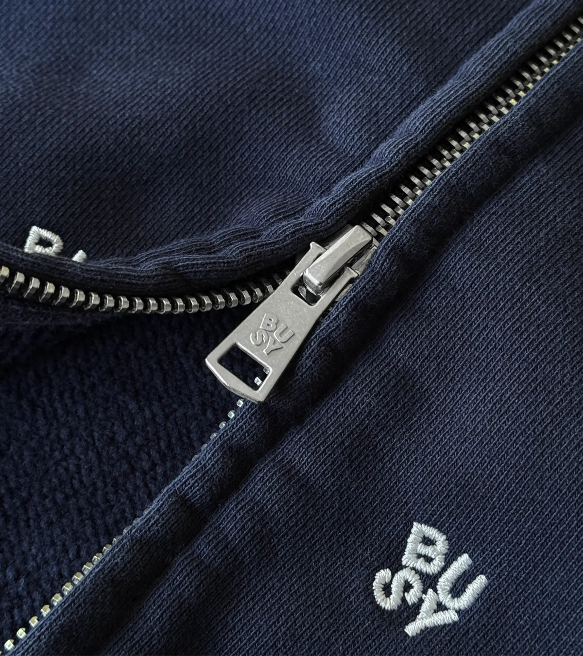 Spellout All Over Zip Hoodie - Navy