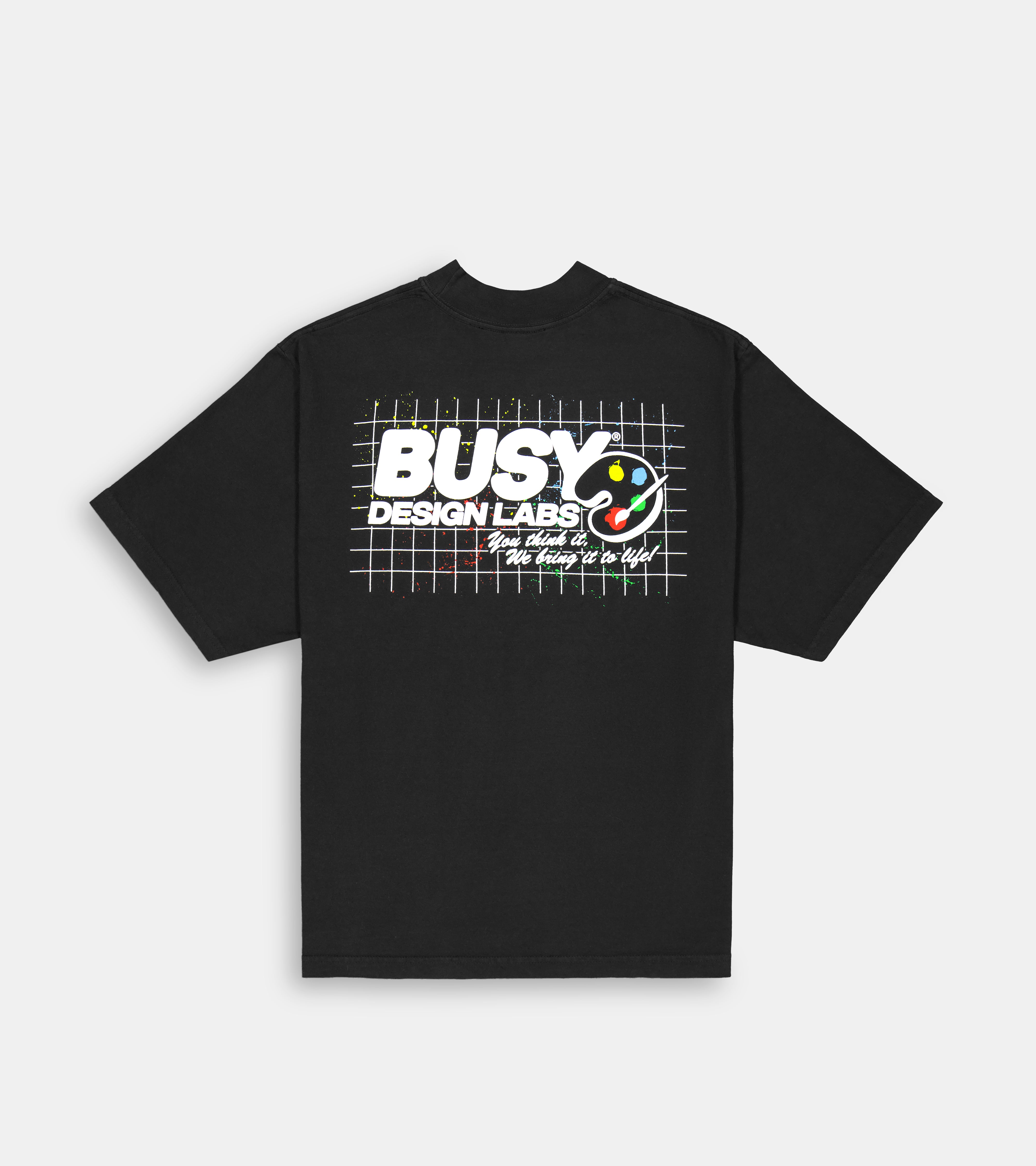 Busy Design Labs Mock Neck T-Shirt - Off Black