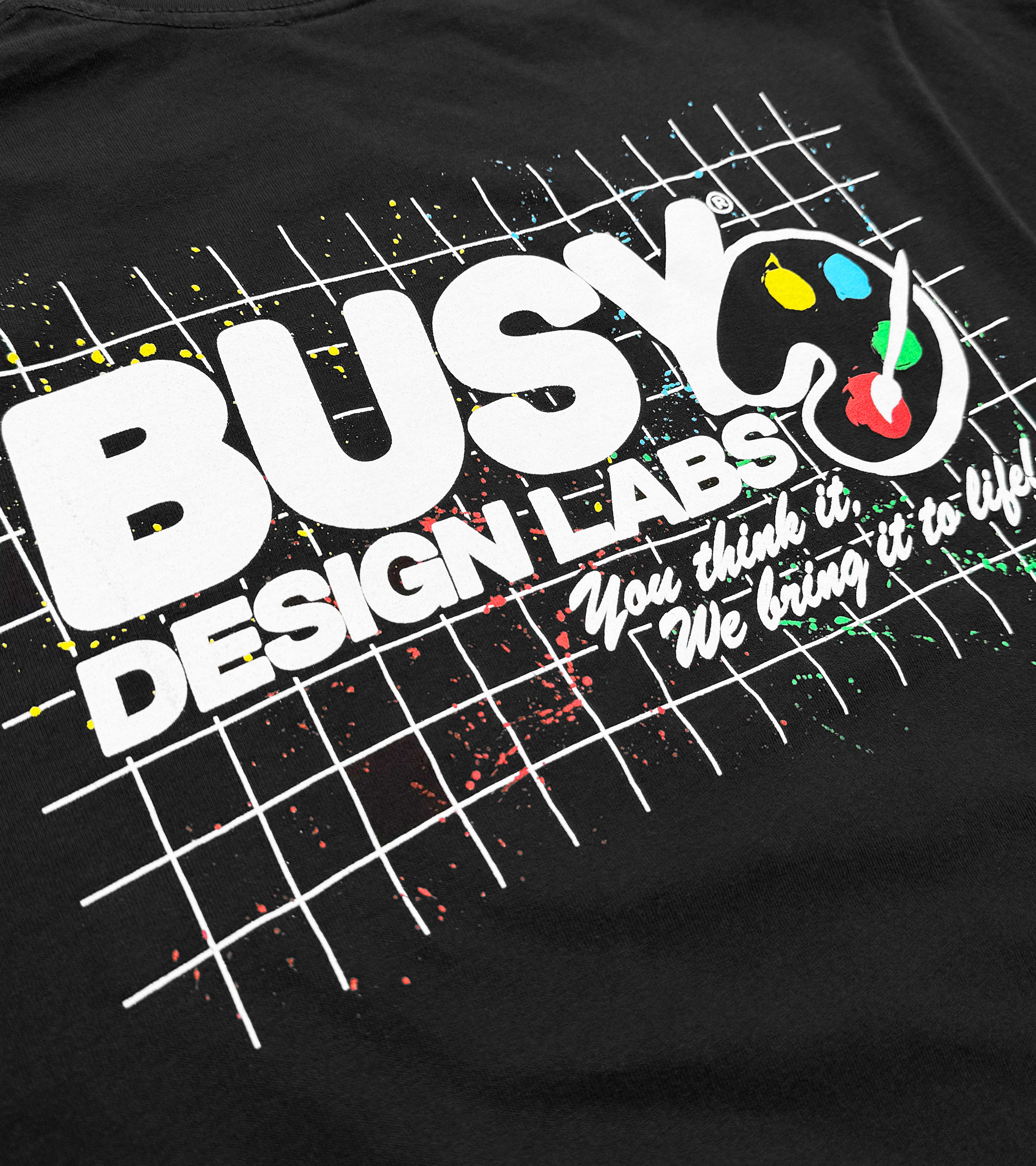 Busy Design Labs Mock Neck T-Shirt - Off Black