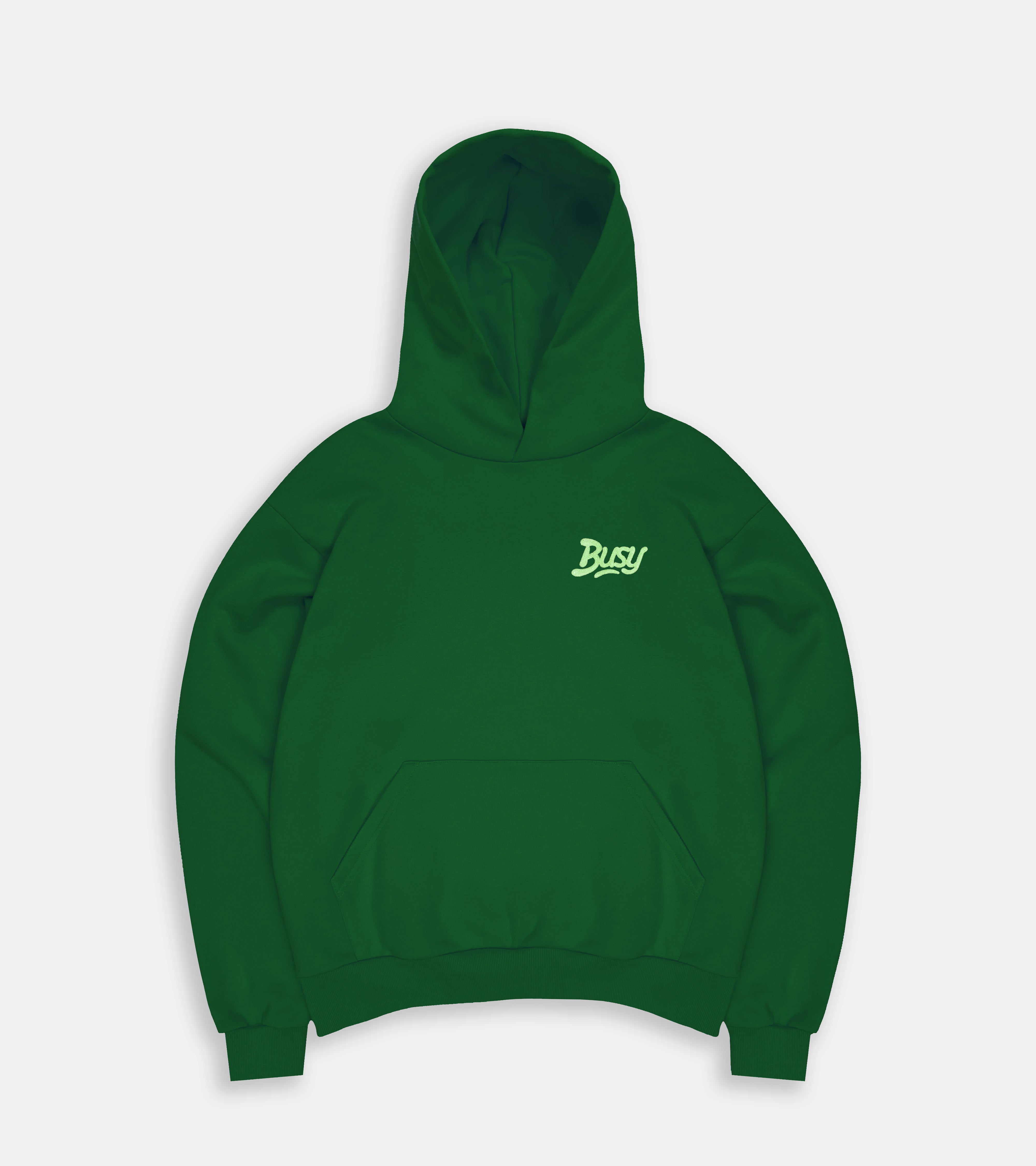 Chain Stitch Logo Hoodie - Green