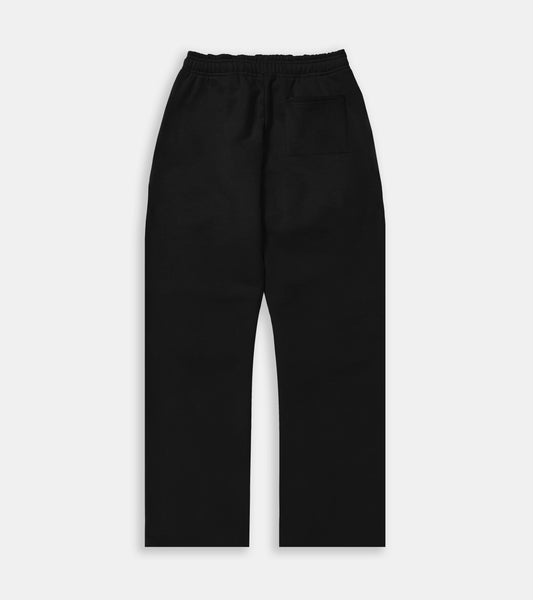 Chain Stitch Logo Sweatpants - Black