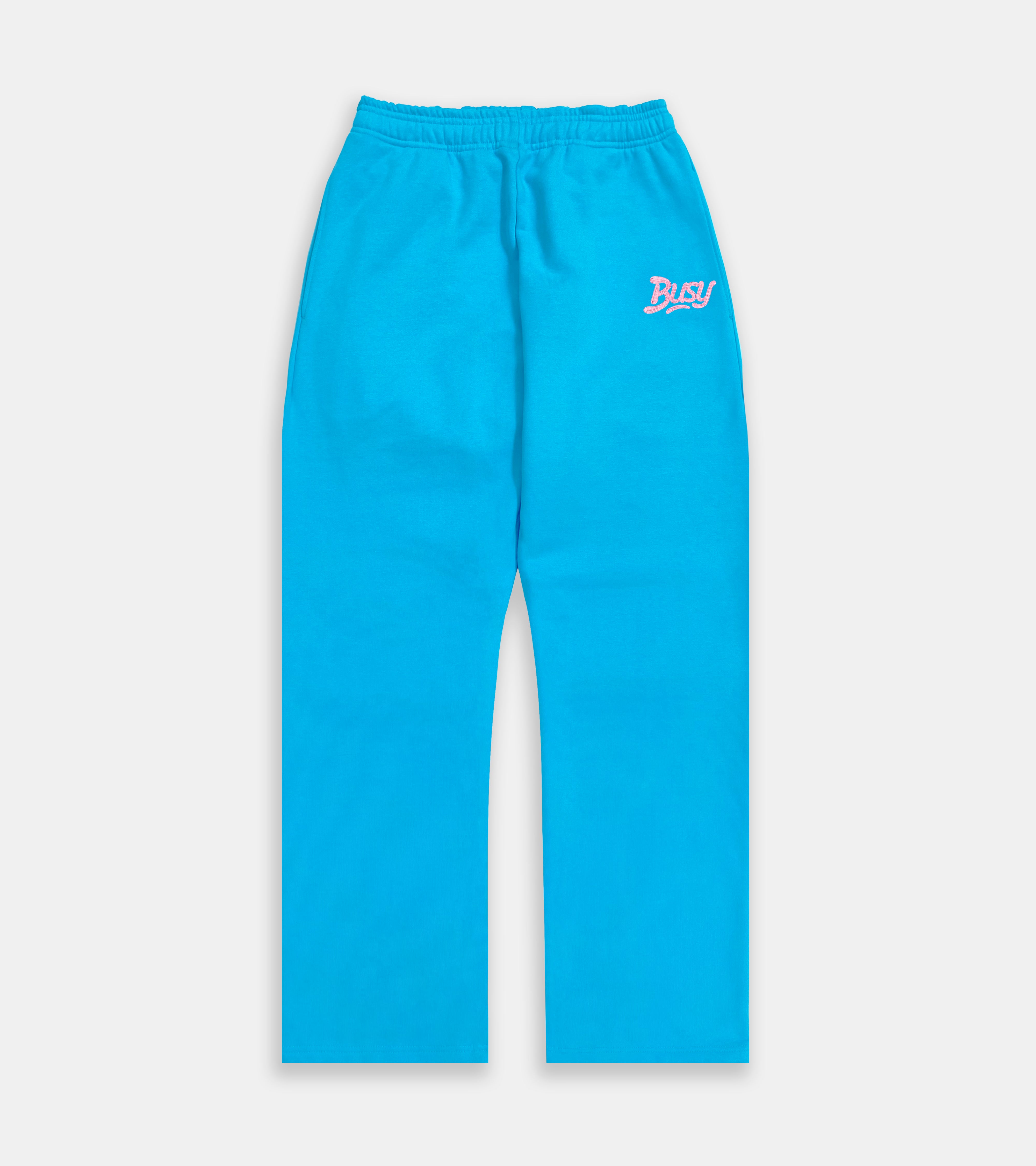 Chain Stitch Logo Sweatpants - Blue