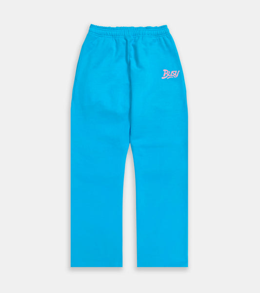 Chain Stitch Logo Sweatpants - Blue