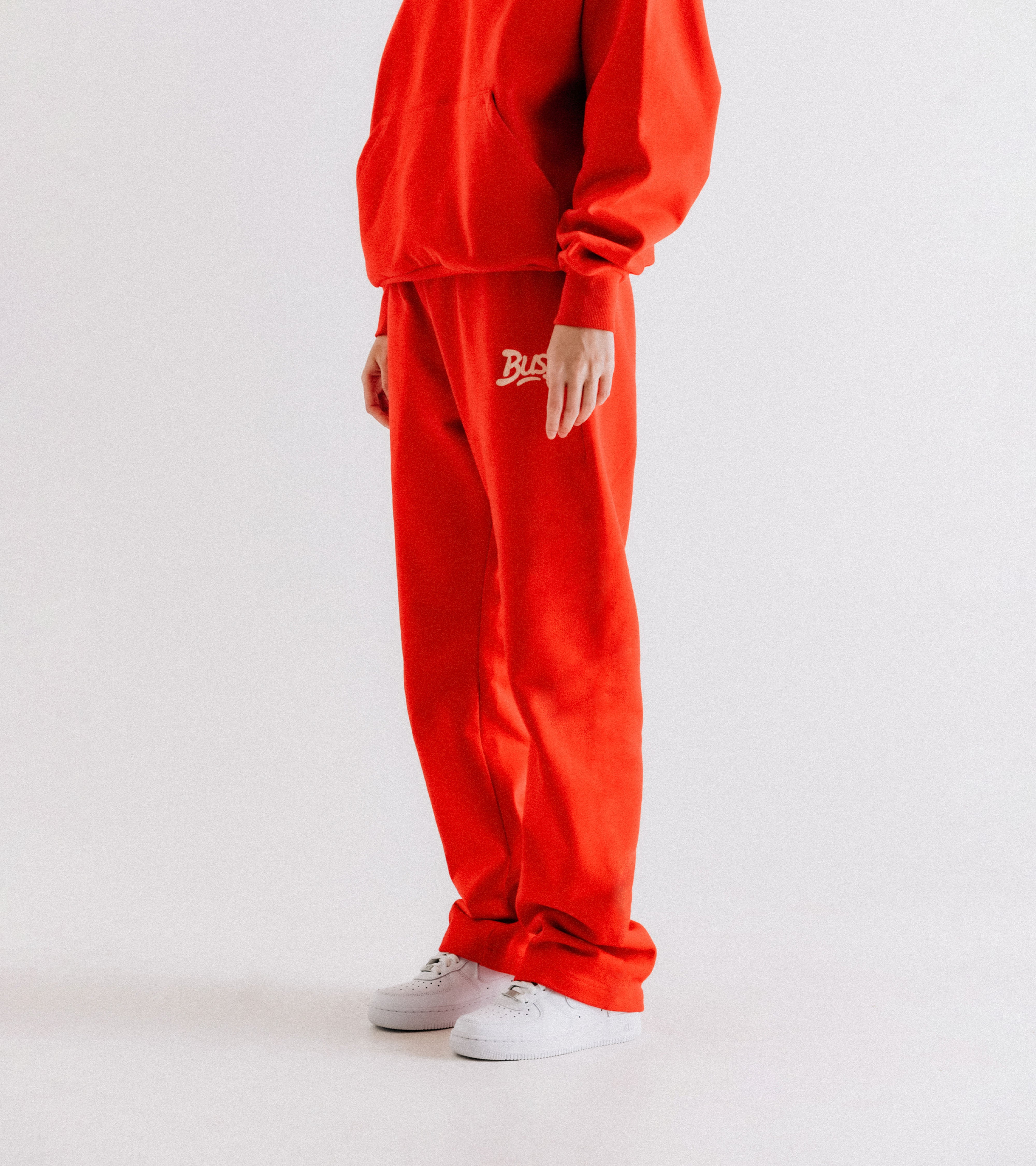 Chain Stitch Logo Sweatpants - Red