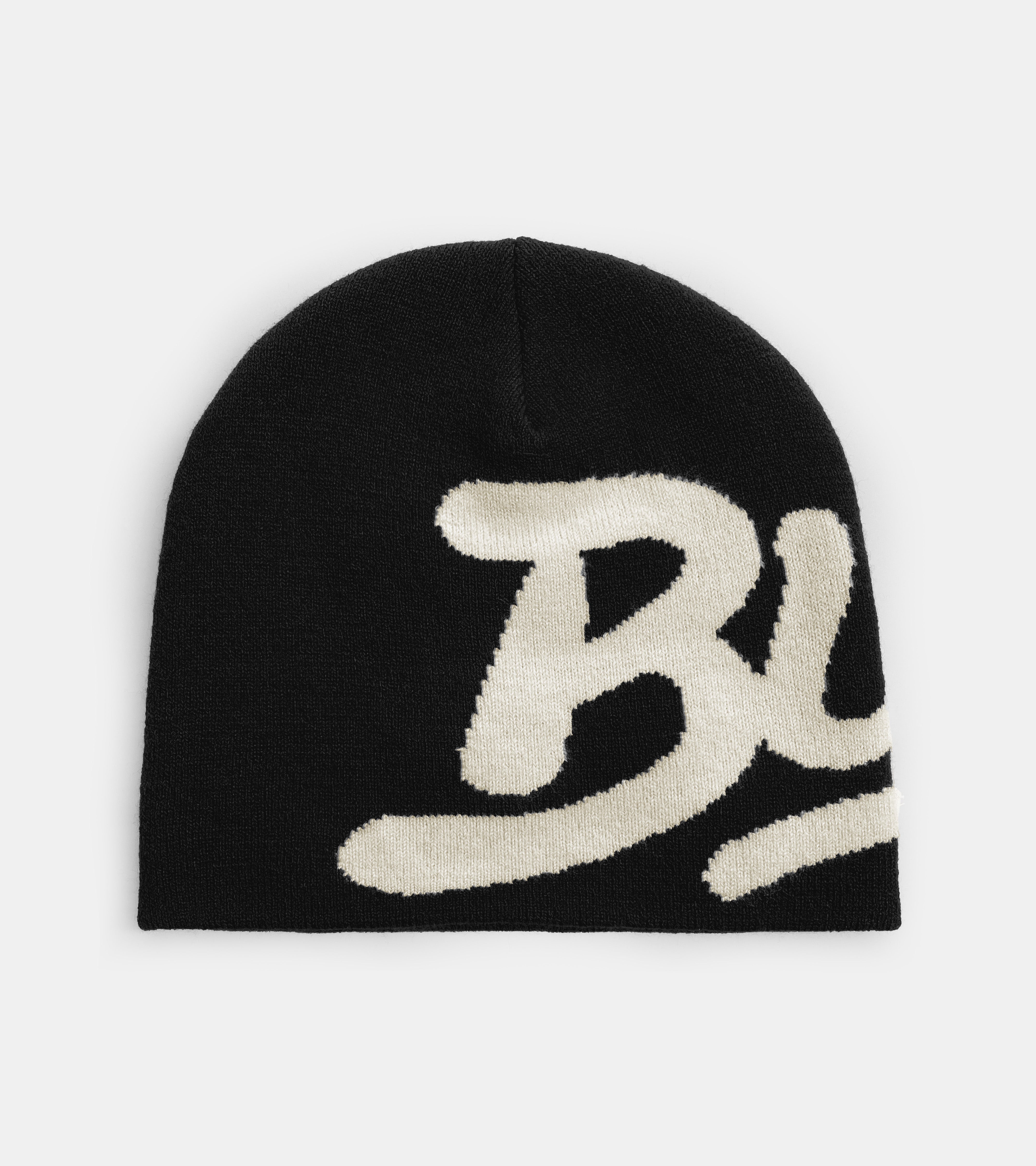 Chain Stitch Logo Beanie - Black/Ivory