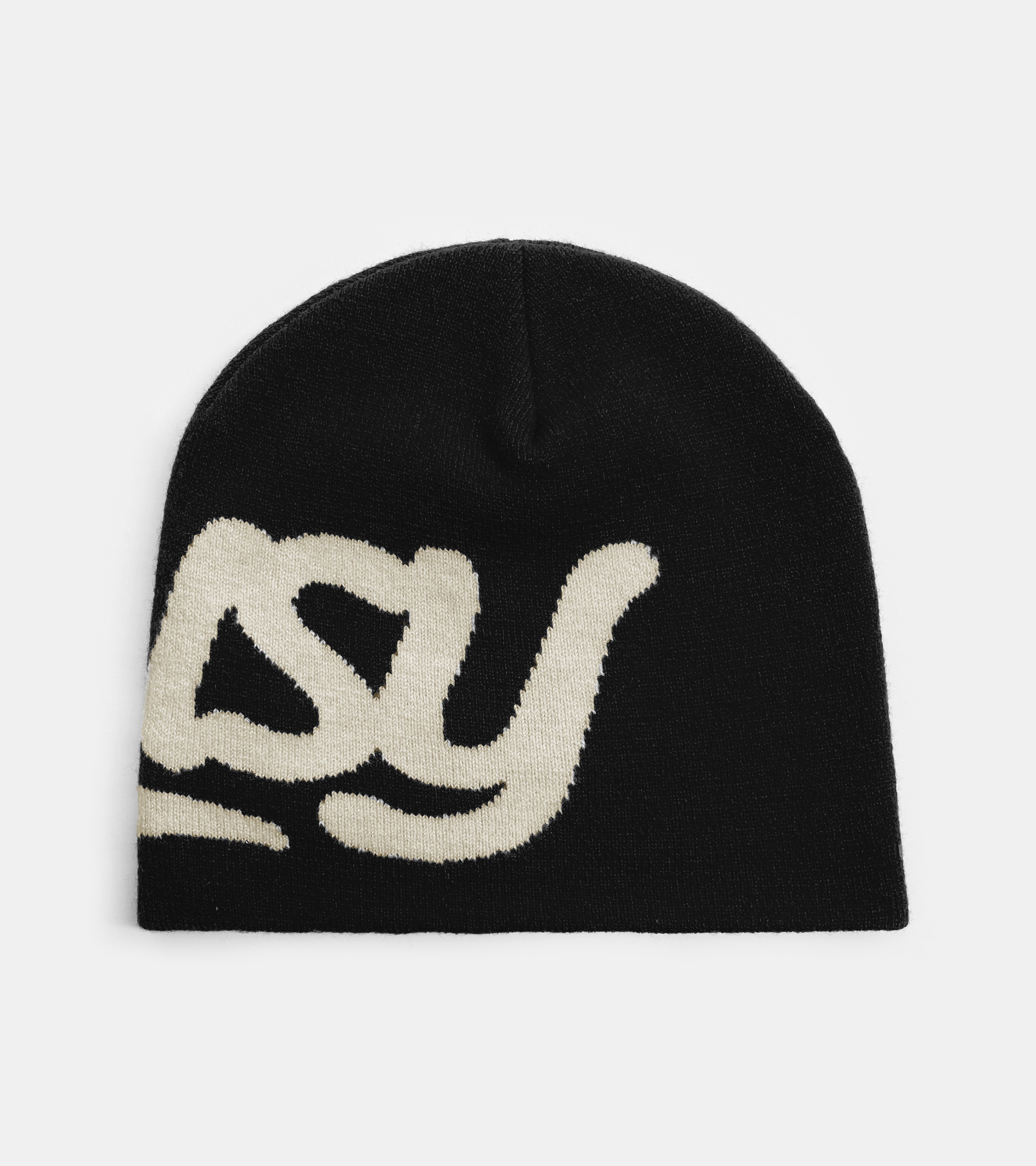 Chain Stitch Logo Beanie - Black/Ivory