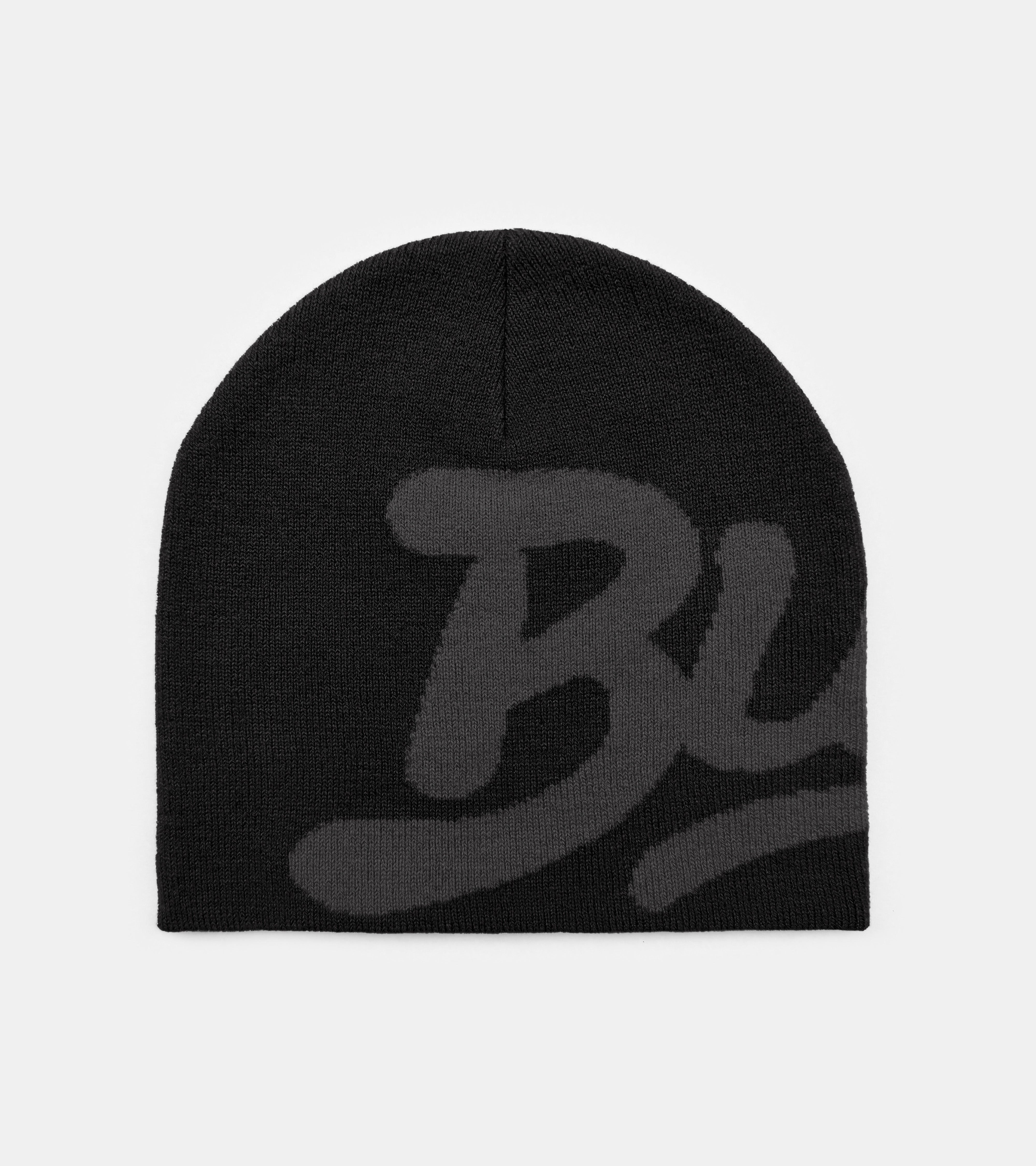 Chain Stitch Logo Beanie - Black/Dark Grey