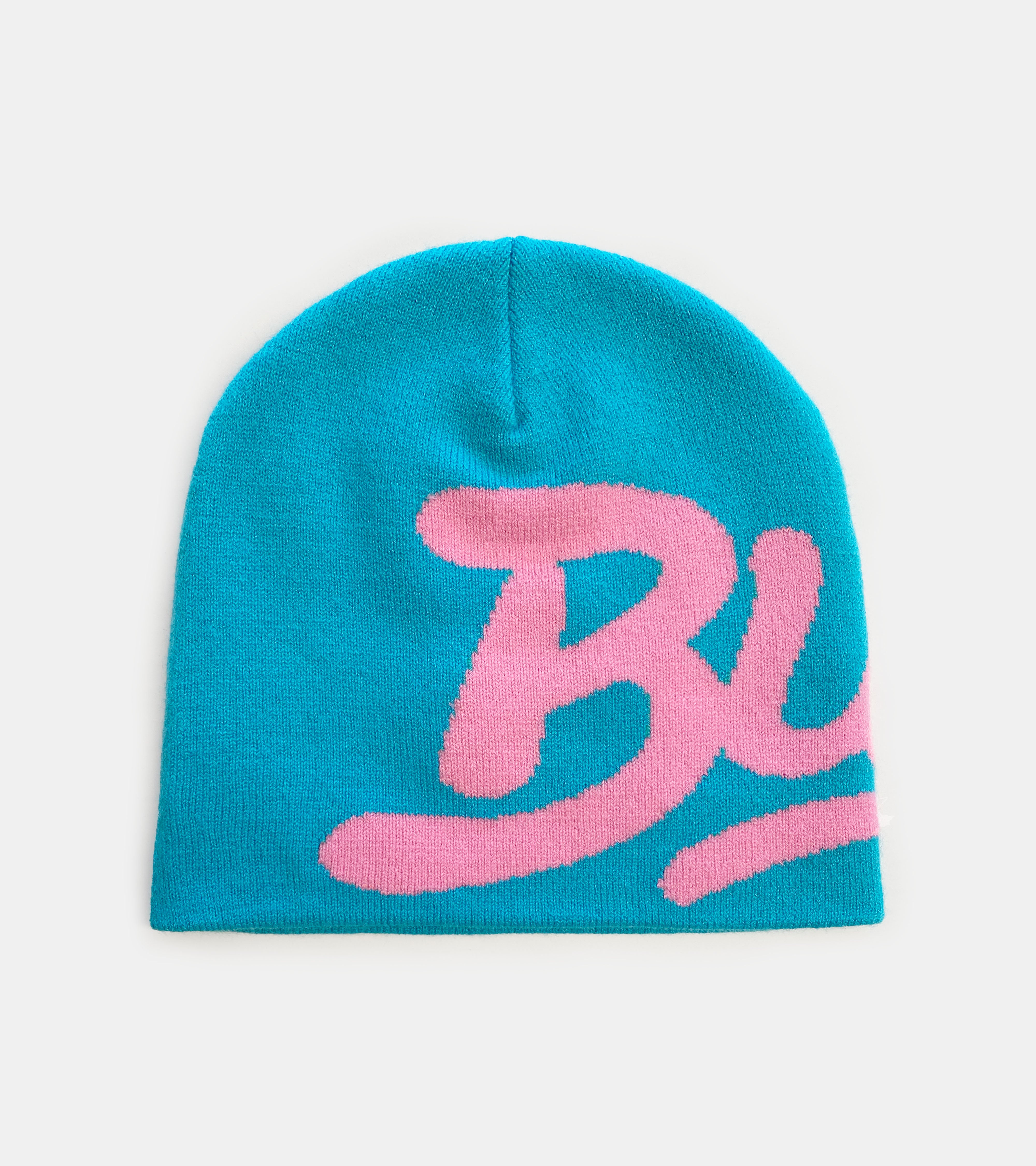 Chain Stitch Logo Beanie - Blue/Pink