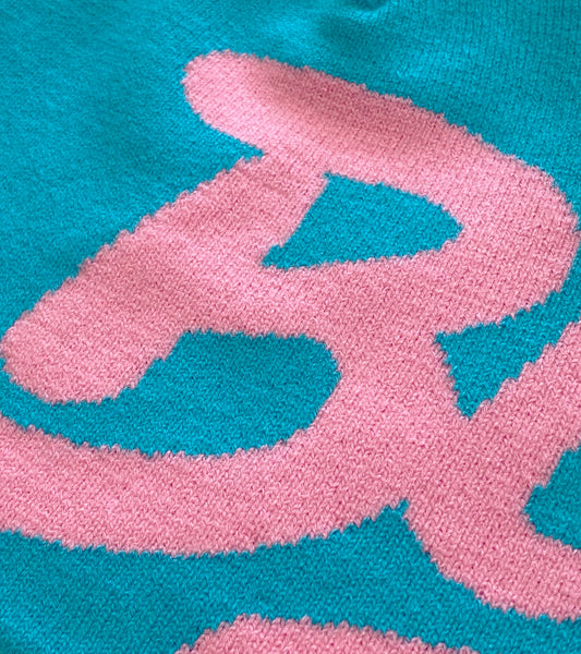 Chain Stitch Logo Beanie - Blue/Pink