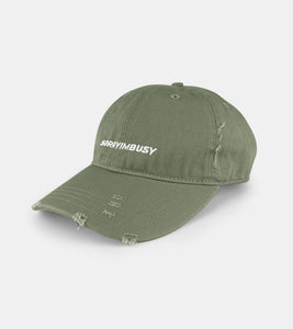 Distressed Logo Cap - Army Green