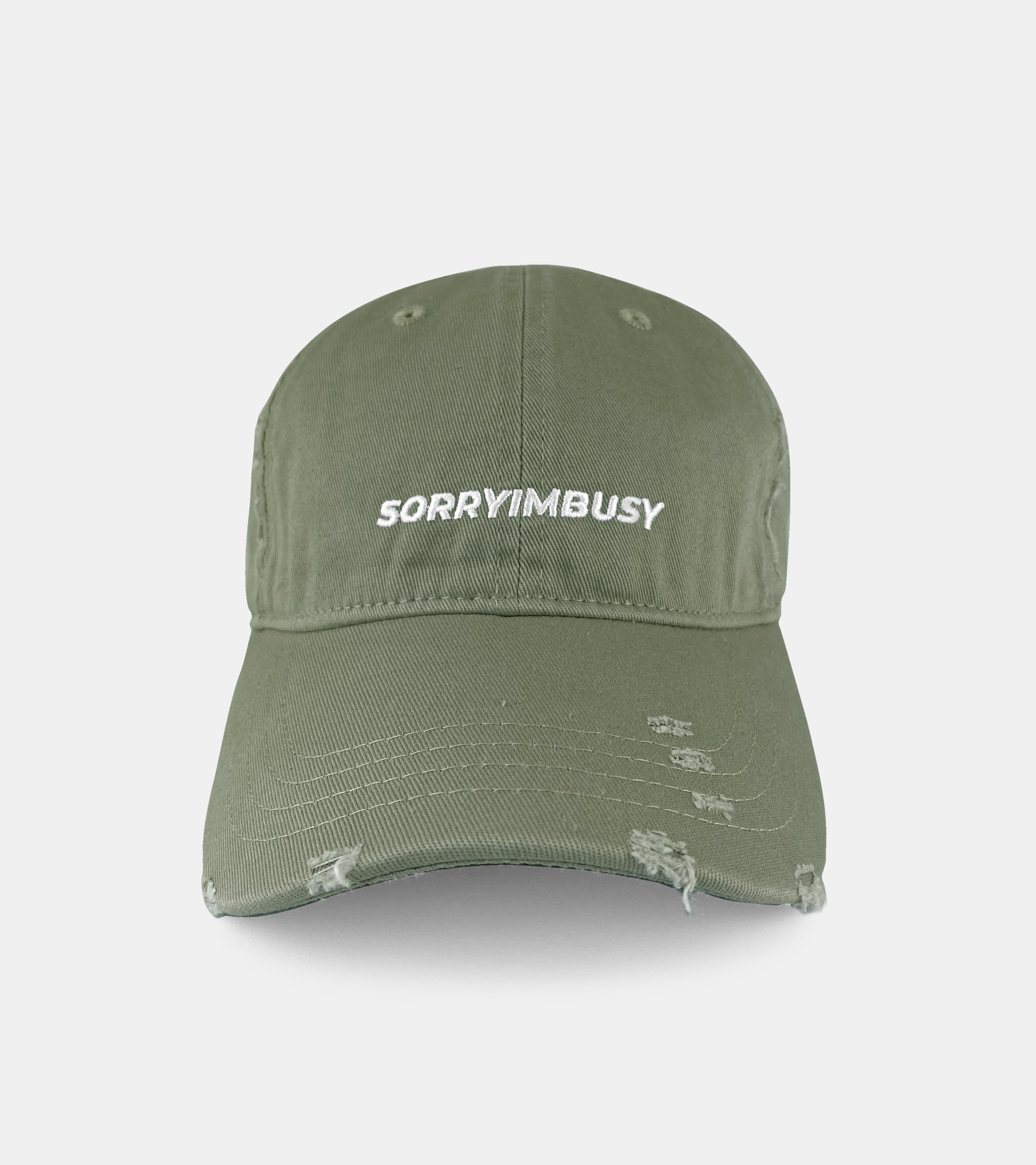 Distressed Logo Cap - Army Green