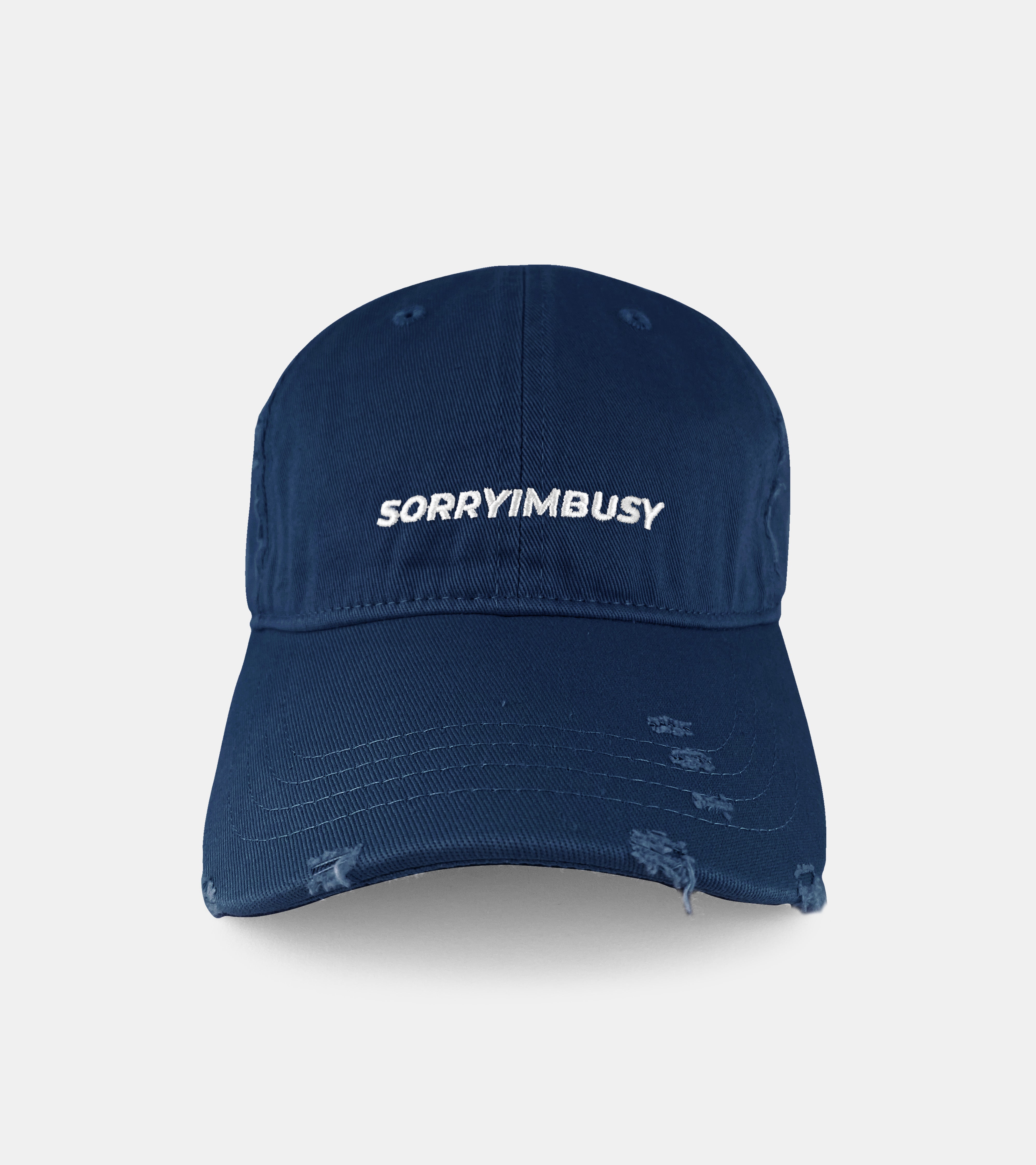 Distressed Logo Cap - Navy