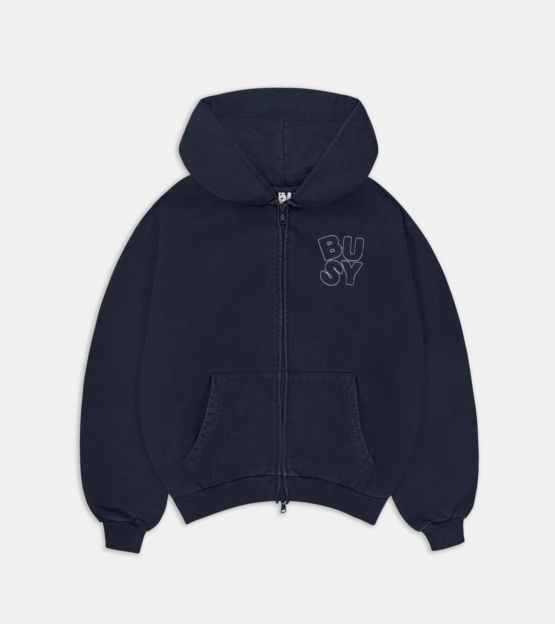 Heritage Zip Hoodie - Washed Navy