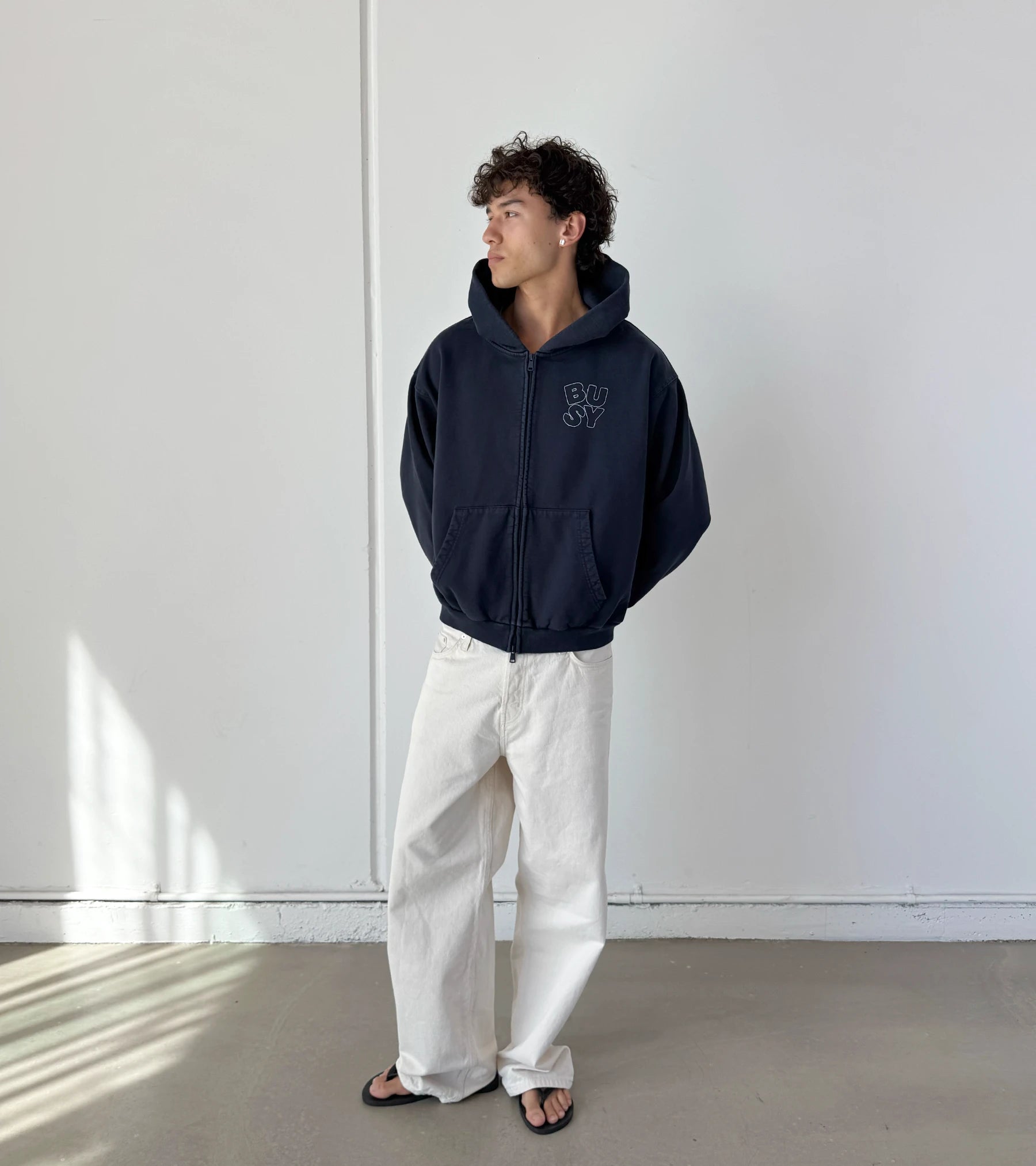 Heritage Zip Hoodie - Washed Navy