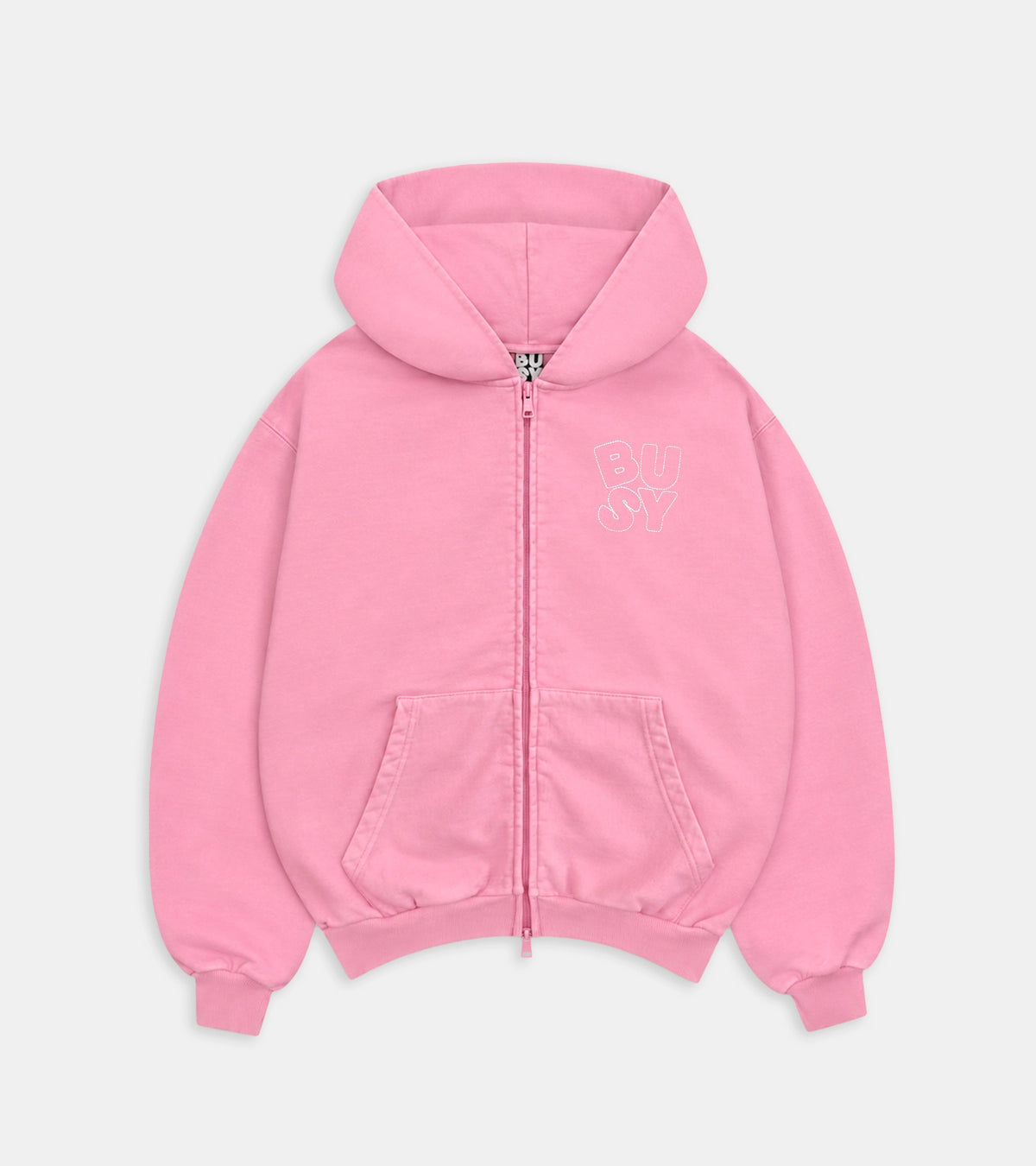 Heritage Zip Hoodie - Washed Pink