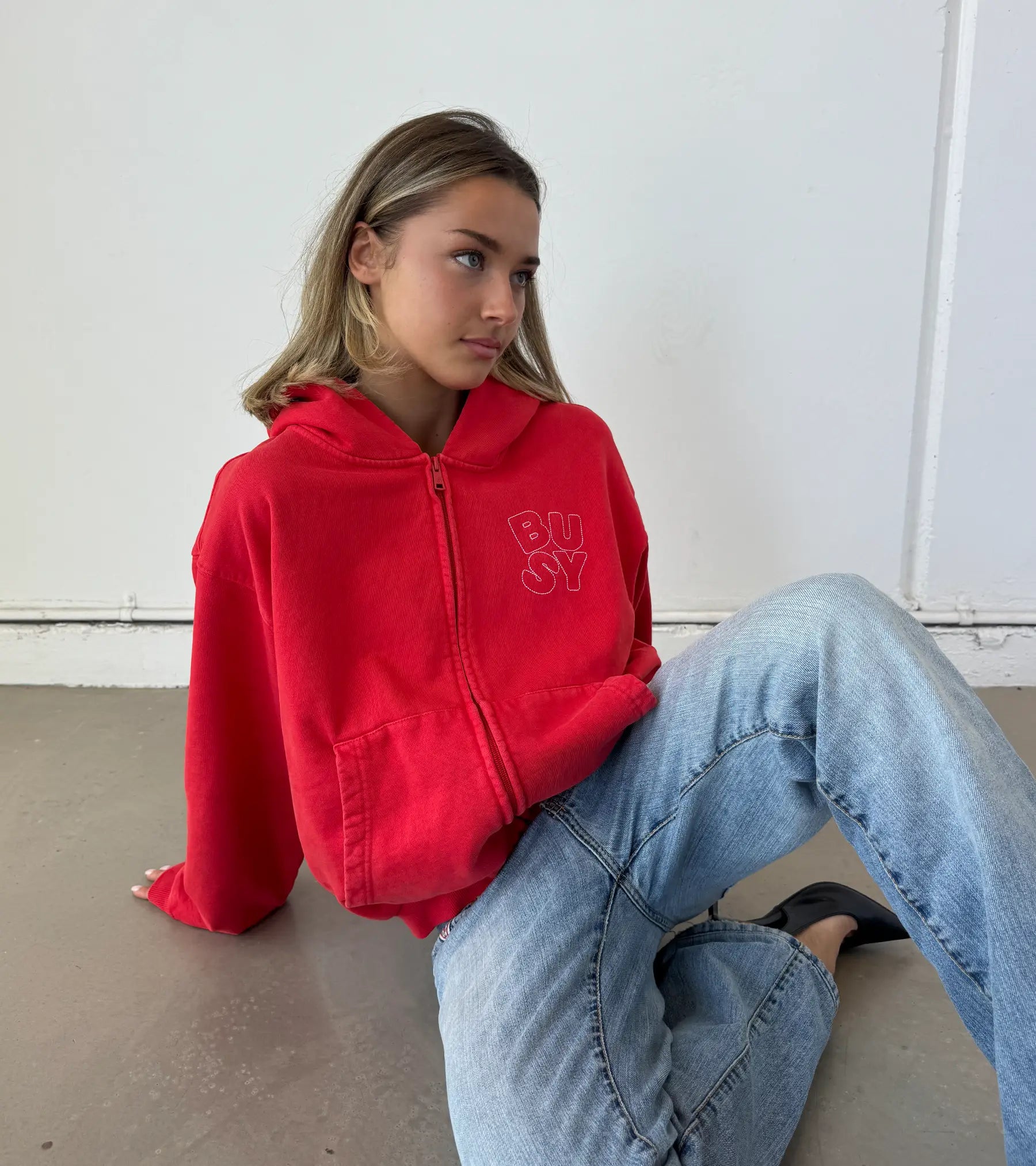 Heritage Zip Hoodie - Washed Red