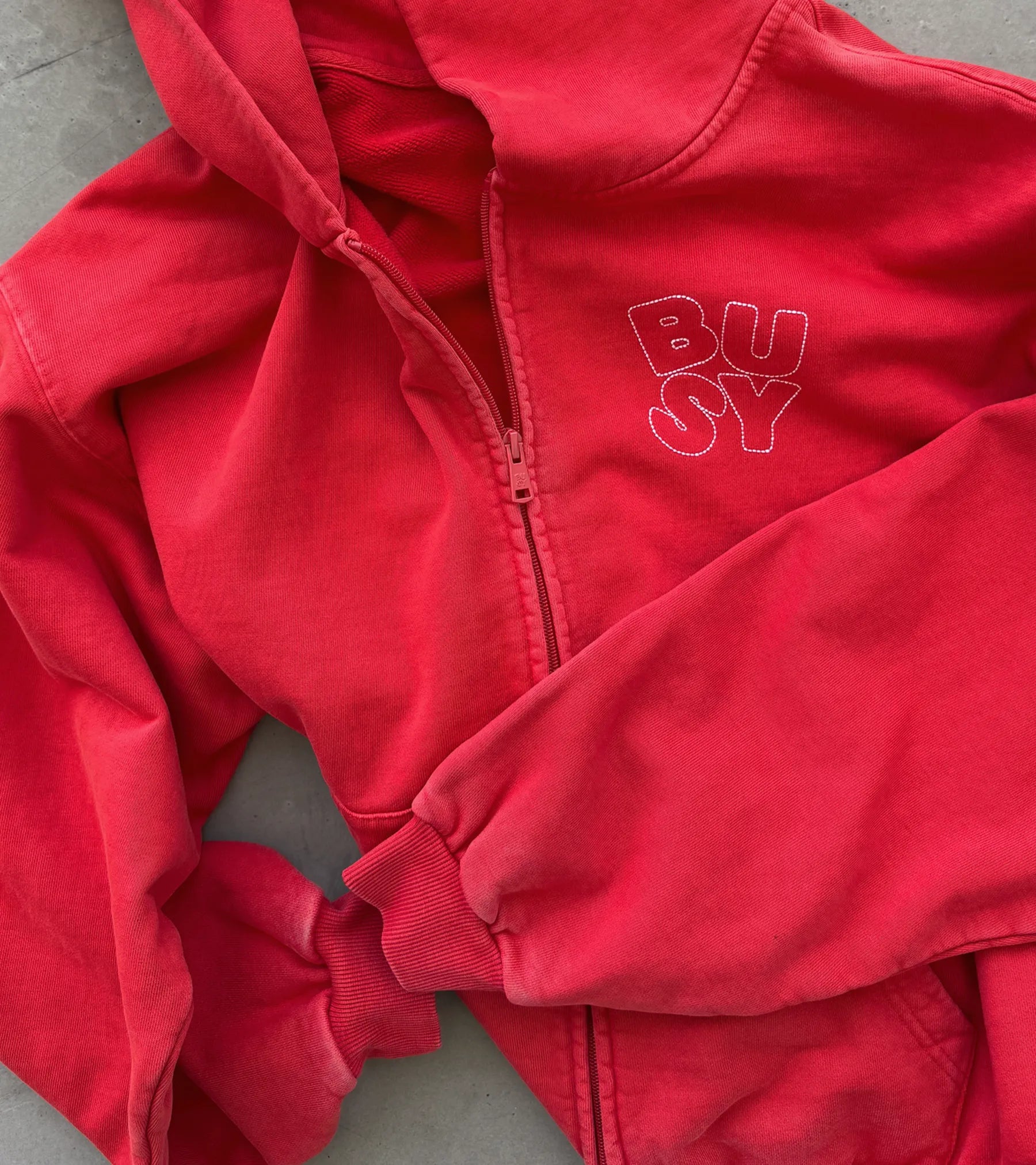 Heritage Zip Hoodie - Washed Red