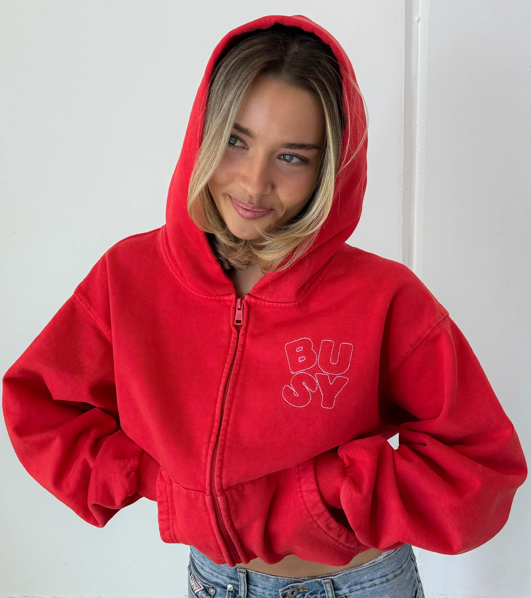 Heritage Zip Hoodie - Washed Red