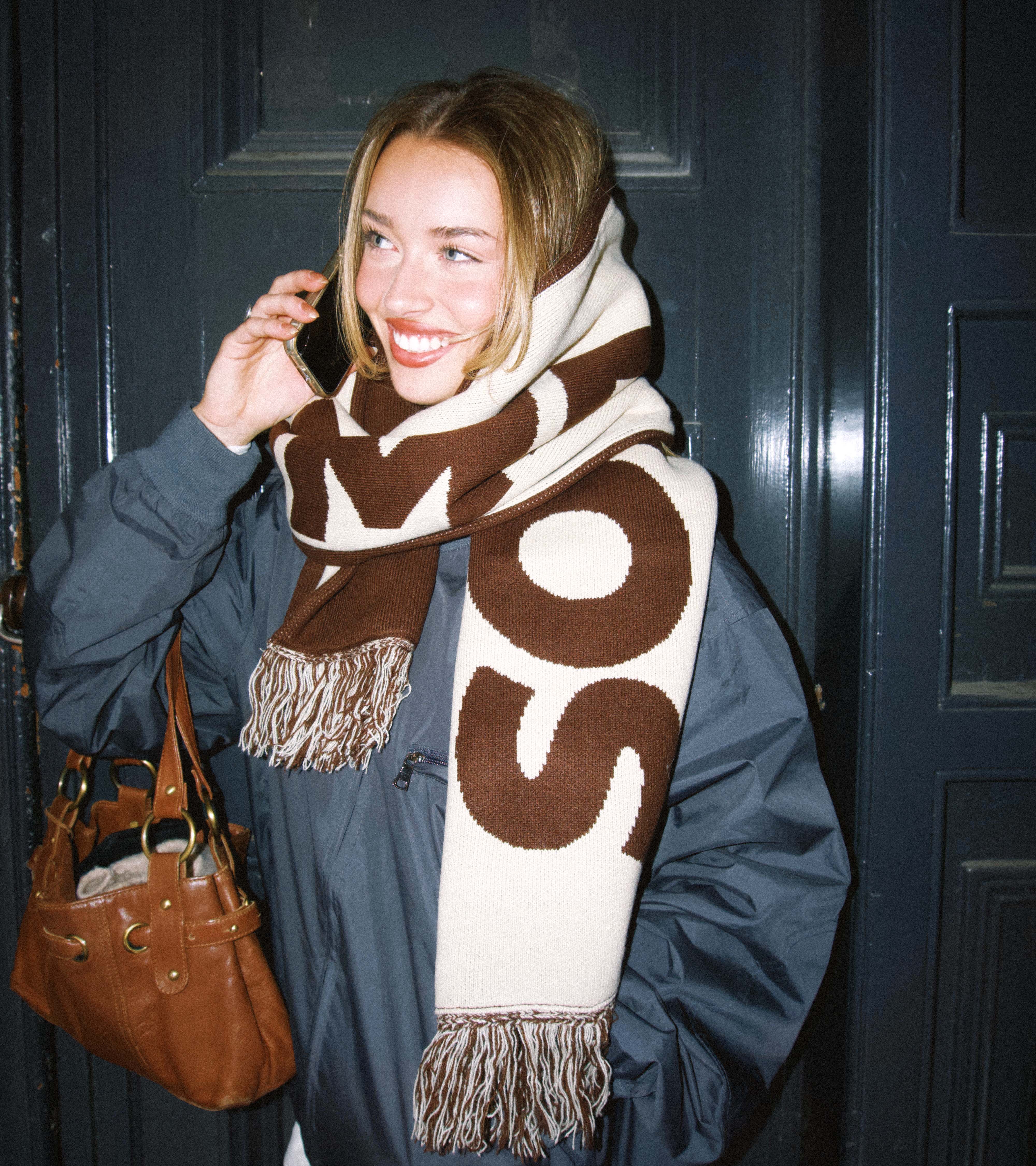 Logotype Scarf - Brown/Beige