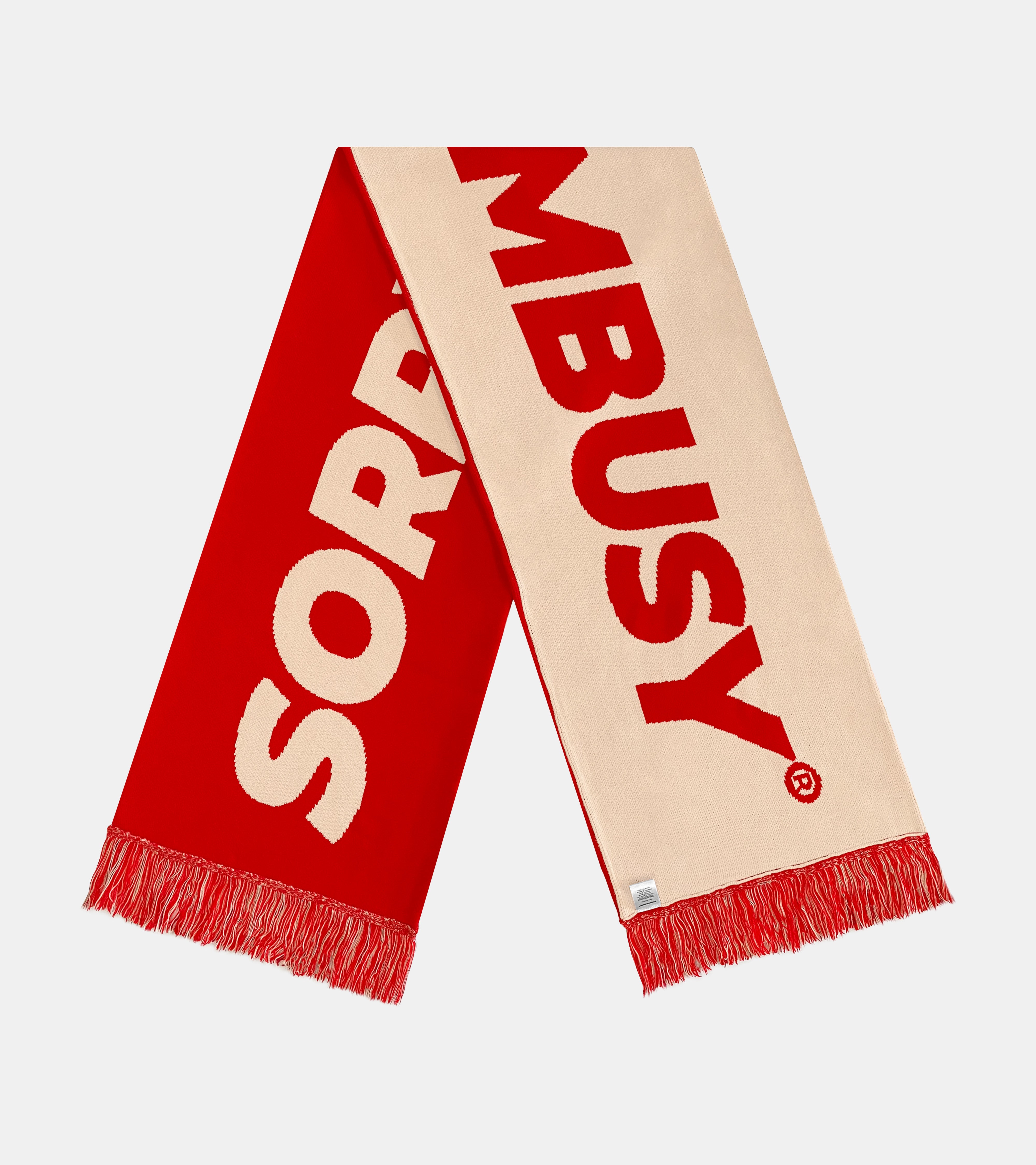 Logotype Scarf - Red/Beige