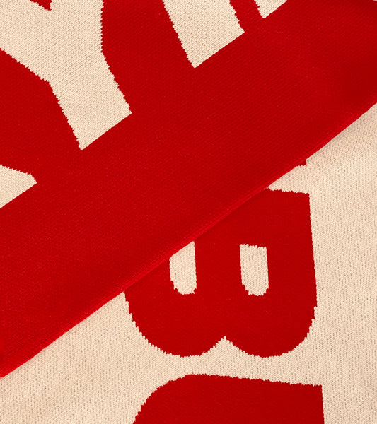 Logotype Scarf - Red/Beige