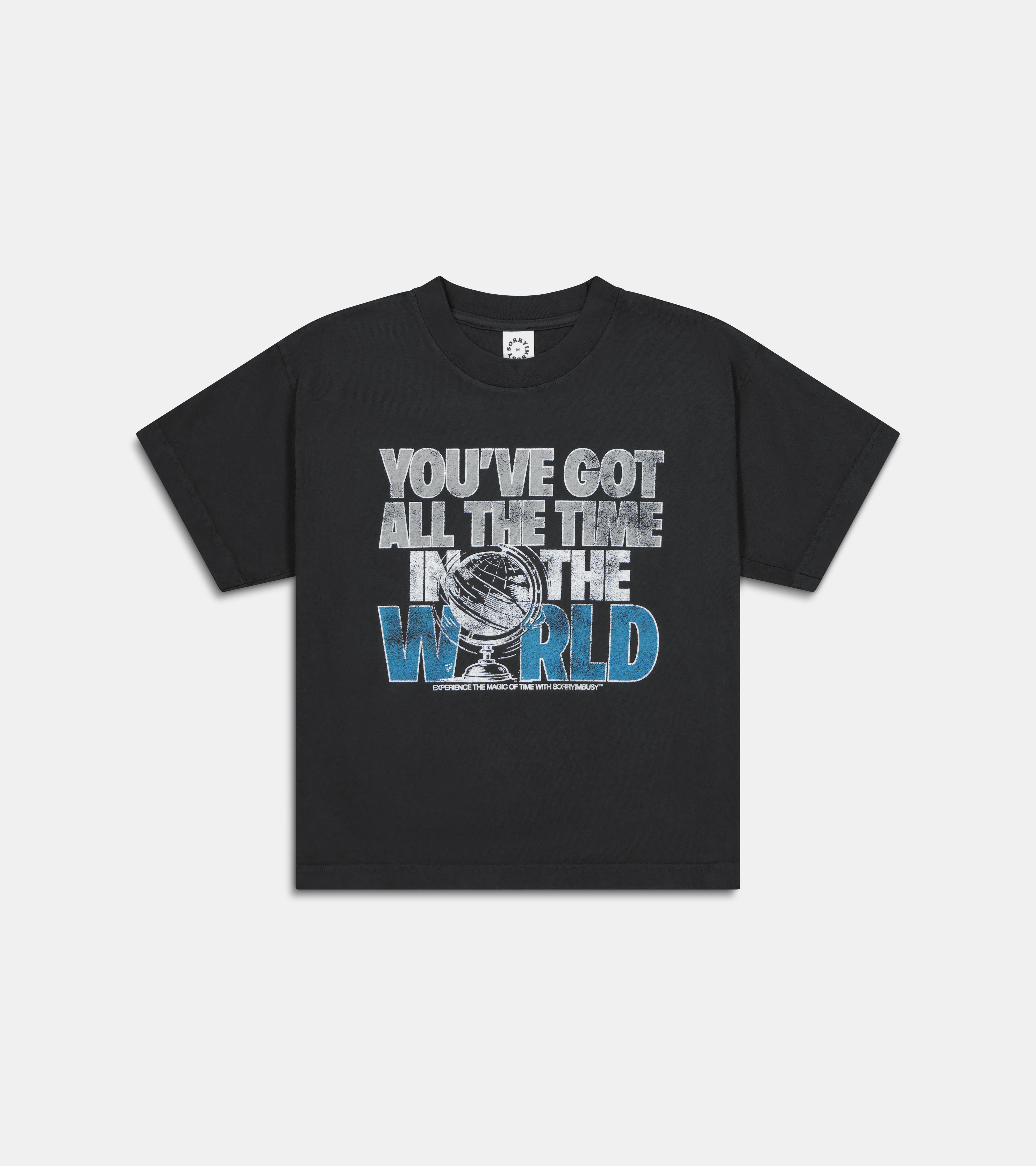 Magic Of Time Wide Crop T-Shirt - Off Black