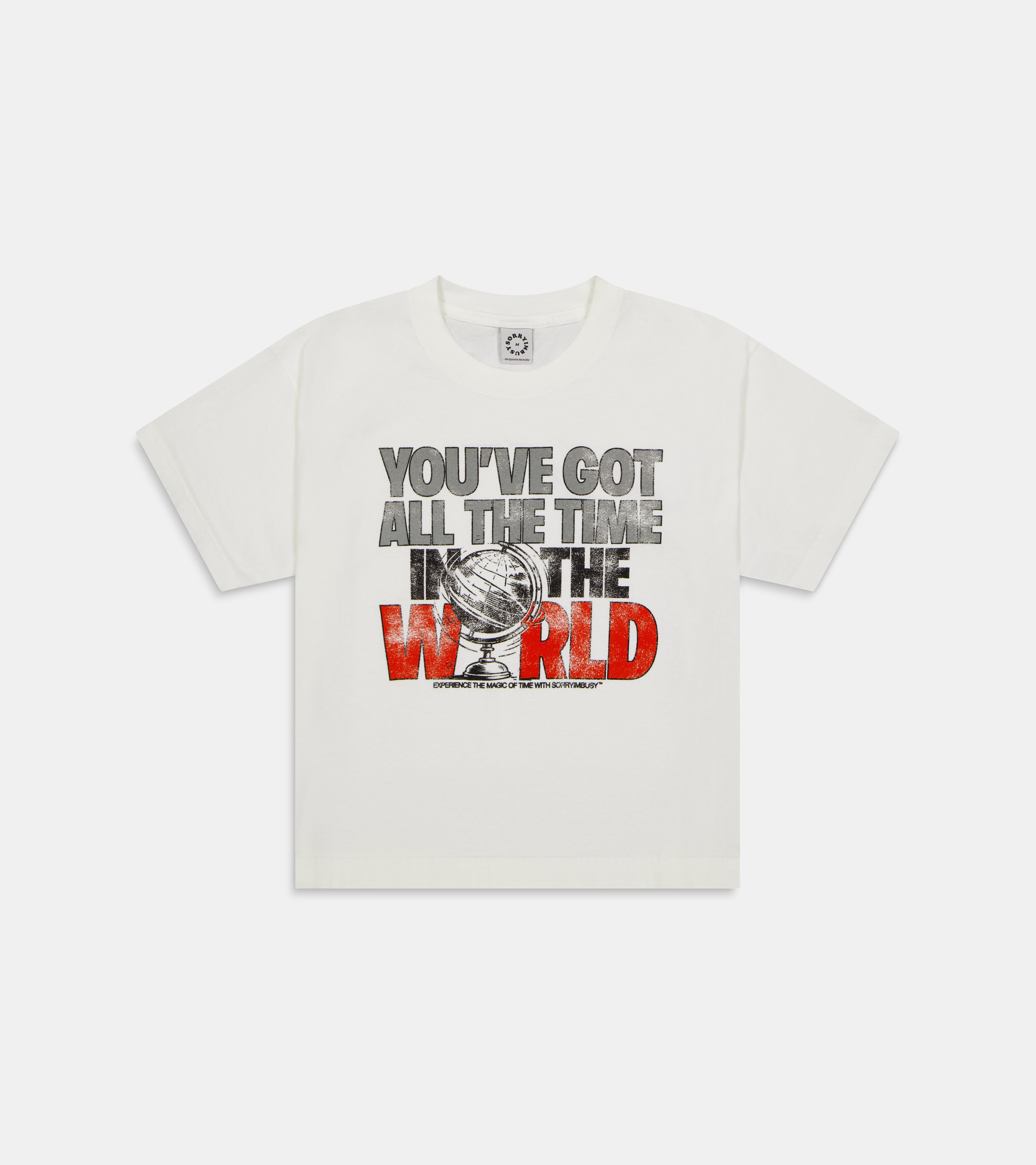 Magic Of Time Wide Crop T-Shirt - Off White