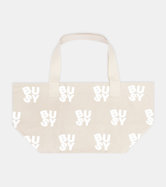 Spellout Tote Bag - Natural/White