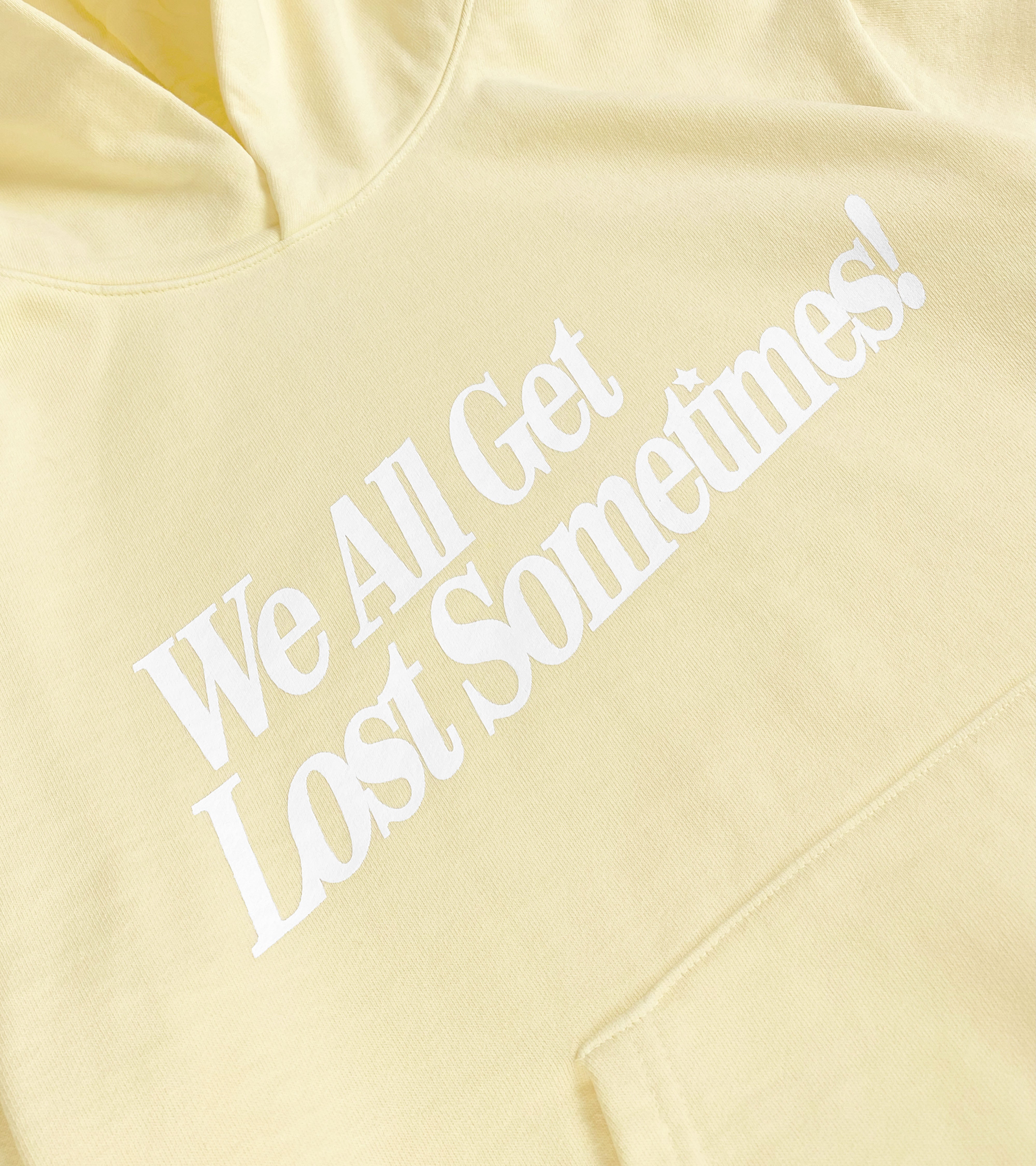 SORRYIMBUSY HEAVYWEIGHT LOST FLEECE PASTEL YELLOW - MADE IN USA 14oz 475GSM