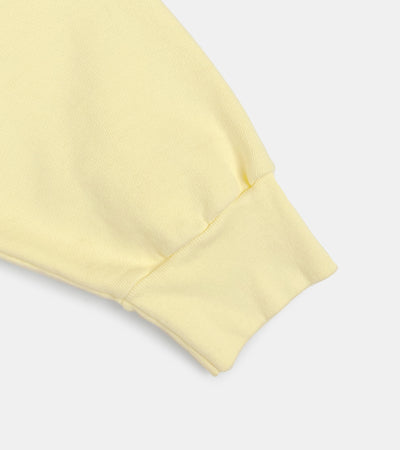 SORRYIMBUSY HEAVYWEIGHT LOST FLEECE PASTEL YELLOW - MADE IN USA 14oz 475GSM
