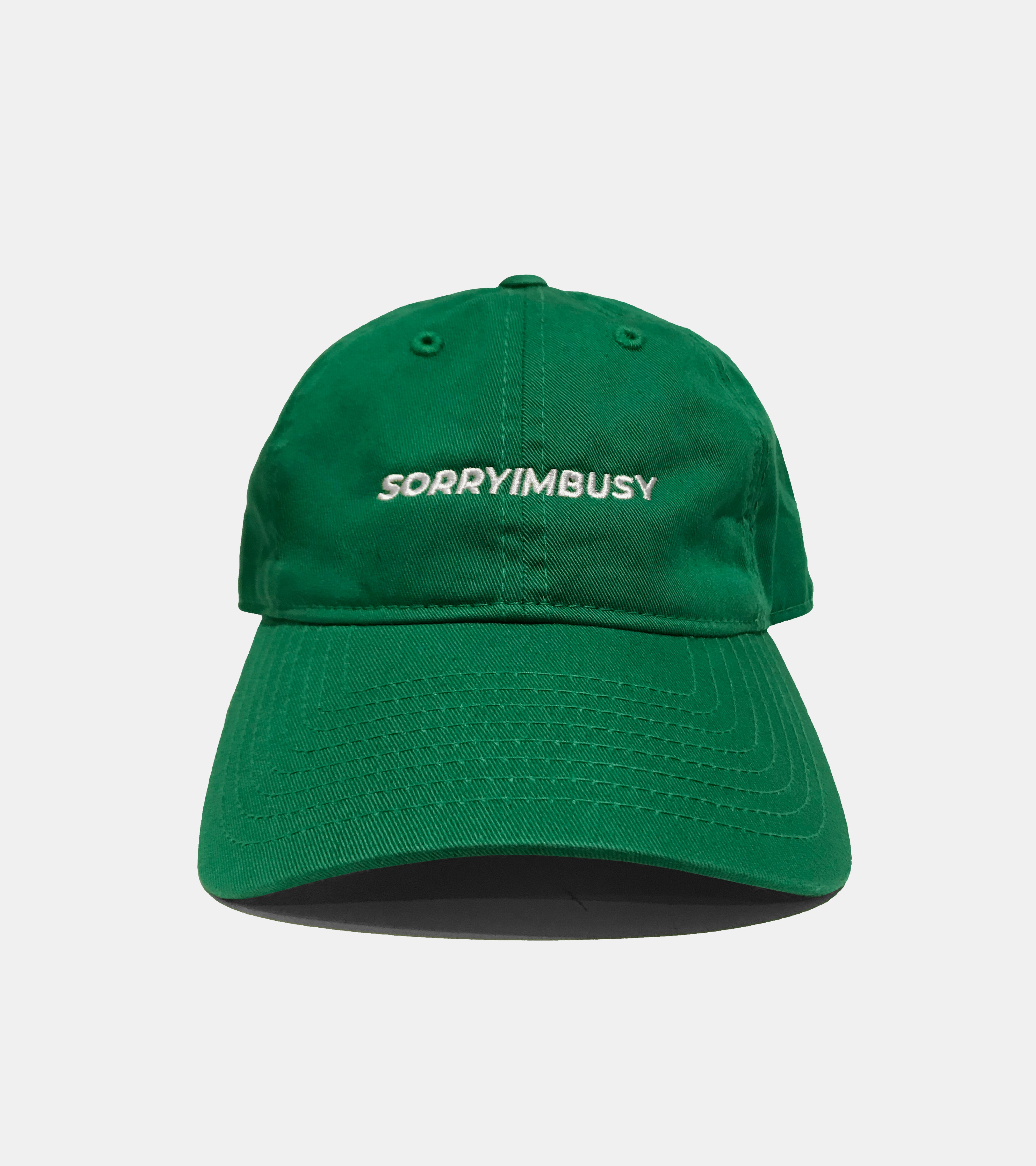 SORRYIMBUSY Classic Logo Cap Kelly Green Embroidered in Melbourne Australia 