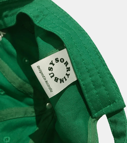 SORRYIMBUSY Classic Logo Cap Kelly Green Embroidered in Melbourne Australia 