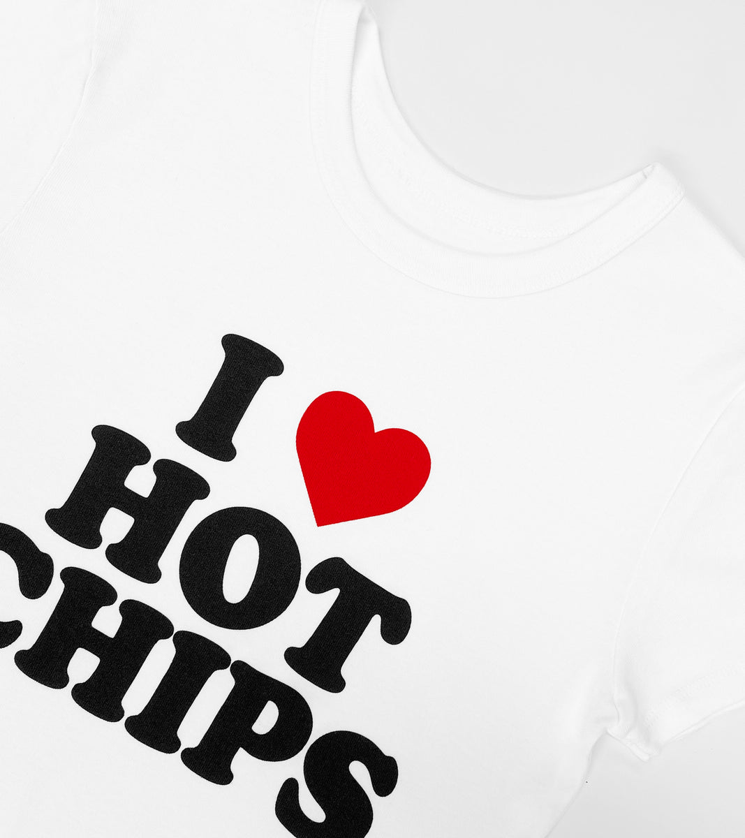 I Love Hot Chips Baby Tee White