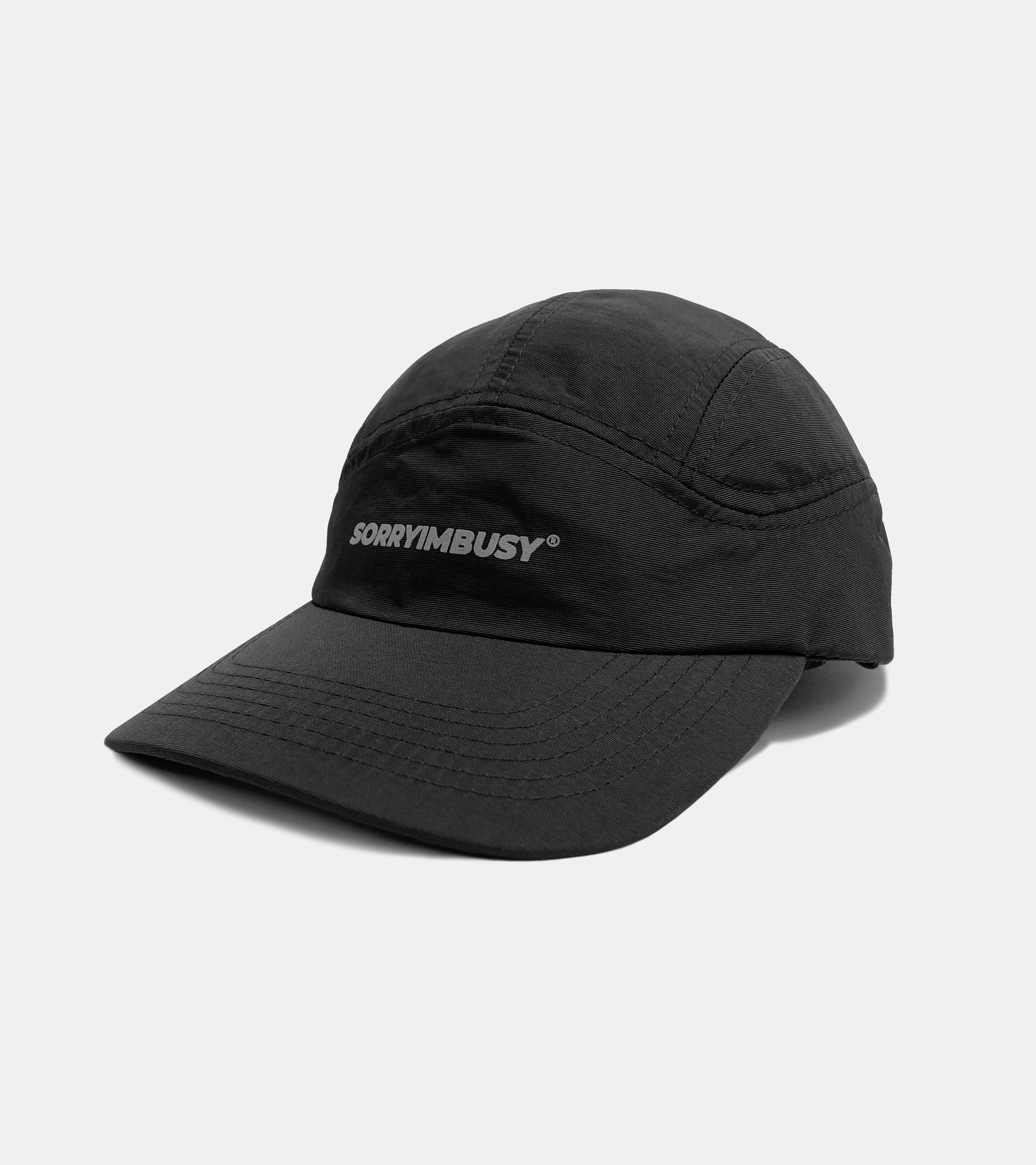 SORRYIMBUSY BLACK QUICK DRY NYLON REFLECTIVE RUNNING CAP