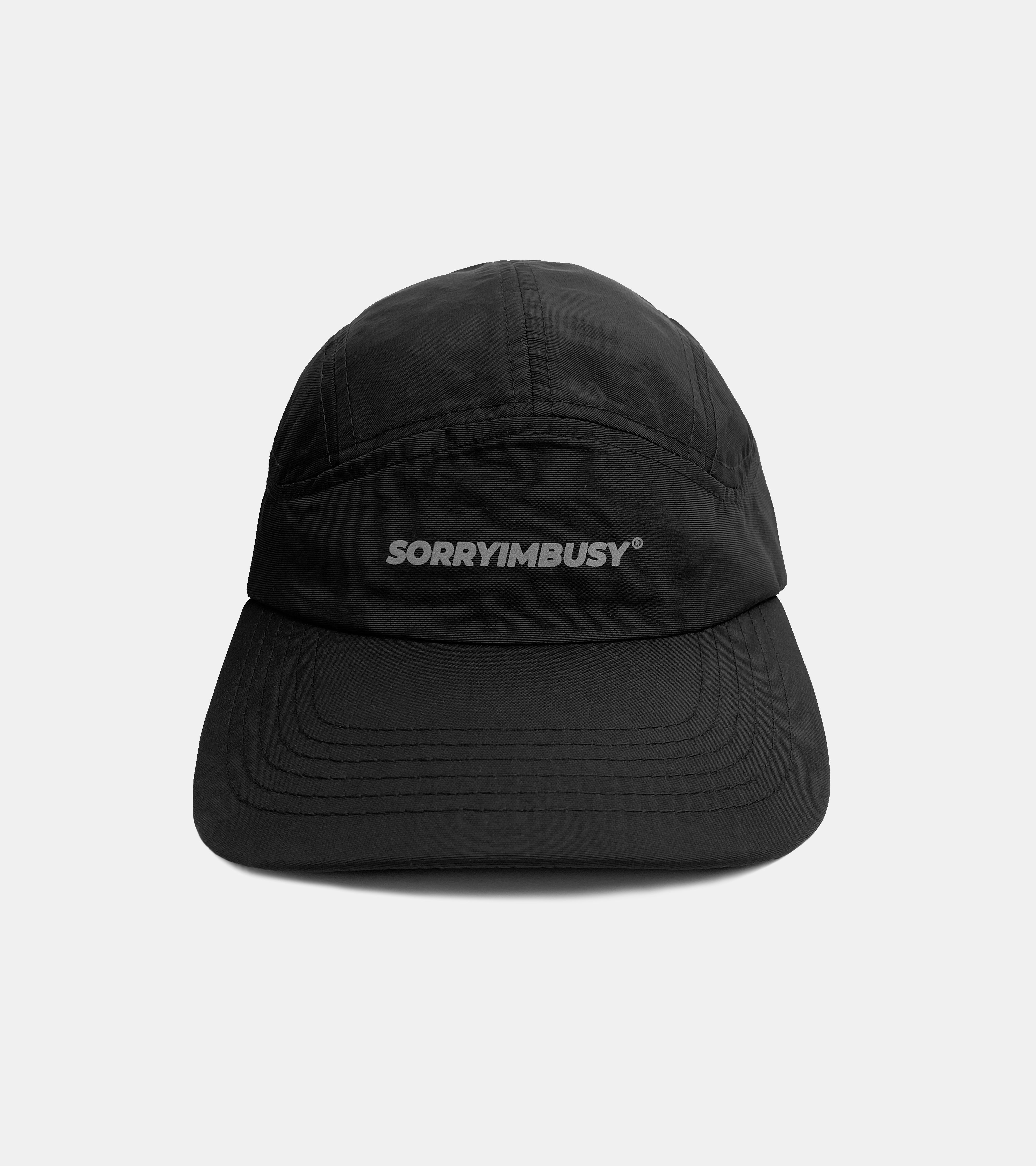 SORRYIMBUSY BLACK QUICK DRY NYLON REFLECTIVE RUNNING CAP