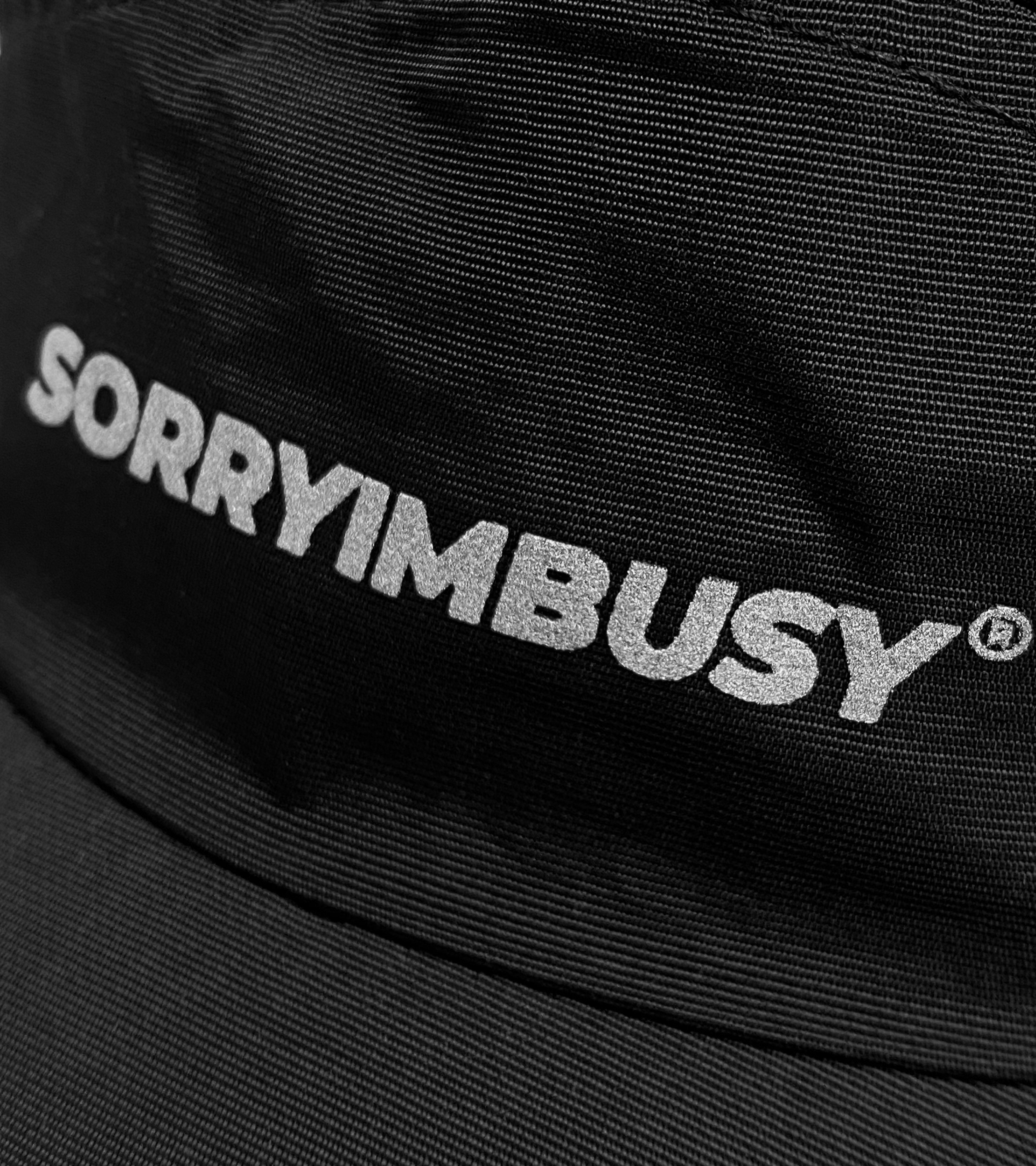 SORRYIMBUSY BLACK QUICK DRY NYLON REFLECTIVE RUNNING CAP